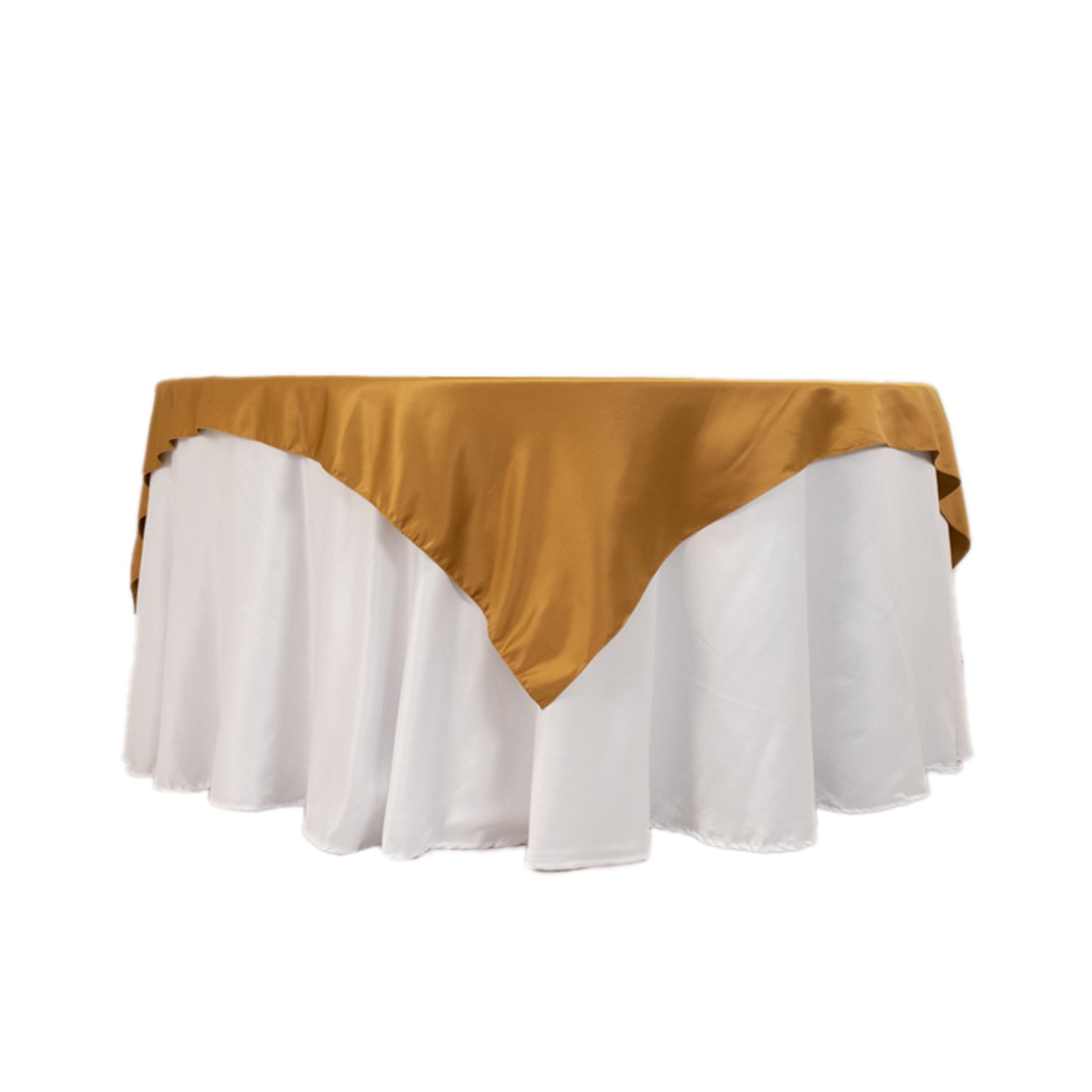 Lamour Satin 72x72 Table Overlay Square Tablecloth Gold - Smooth Finish for Luxurious Events