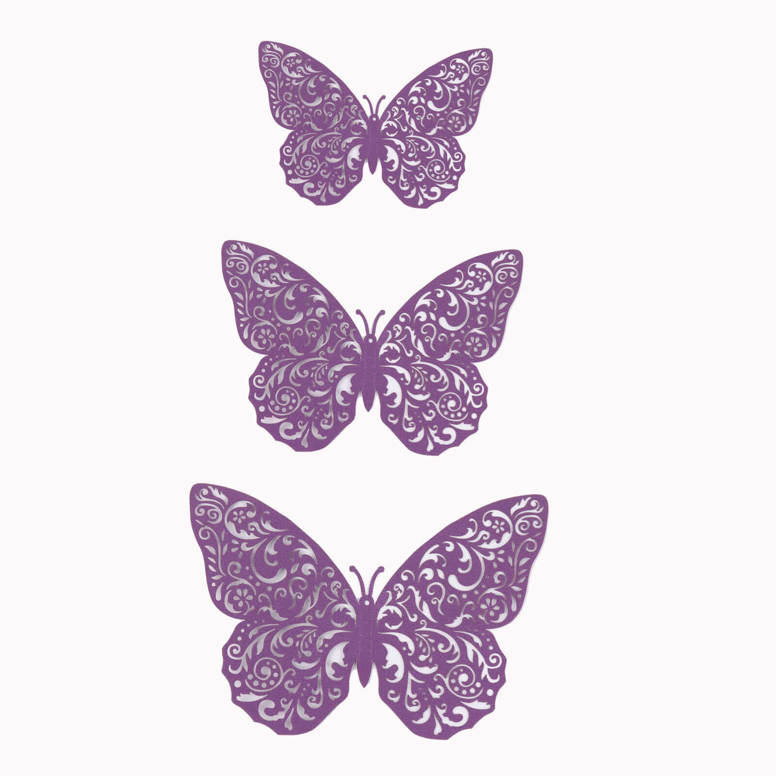 12-Pack 3D Butterfly Wall Decals, DIY Removable Mural Stickers Purple Cake Decorations Eye-Catching Design