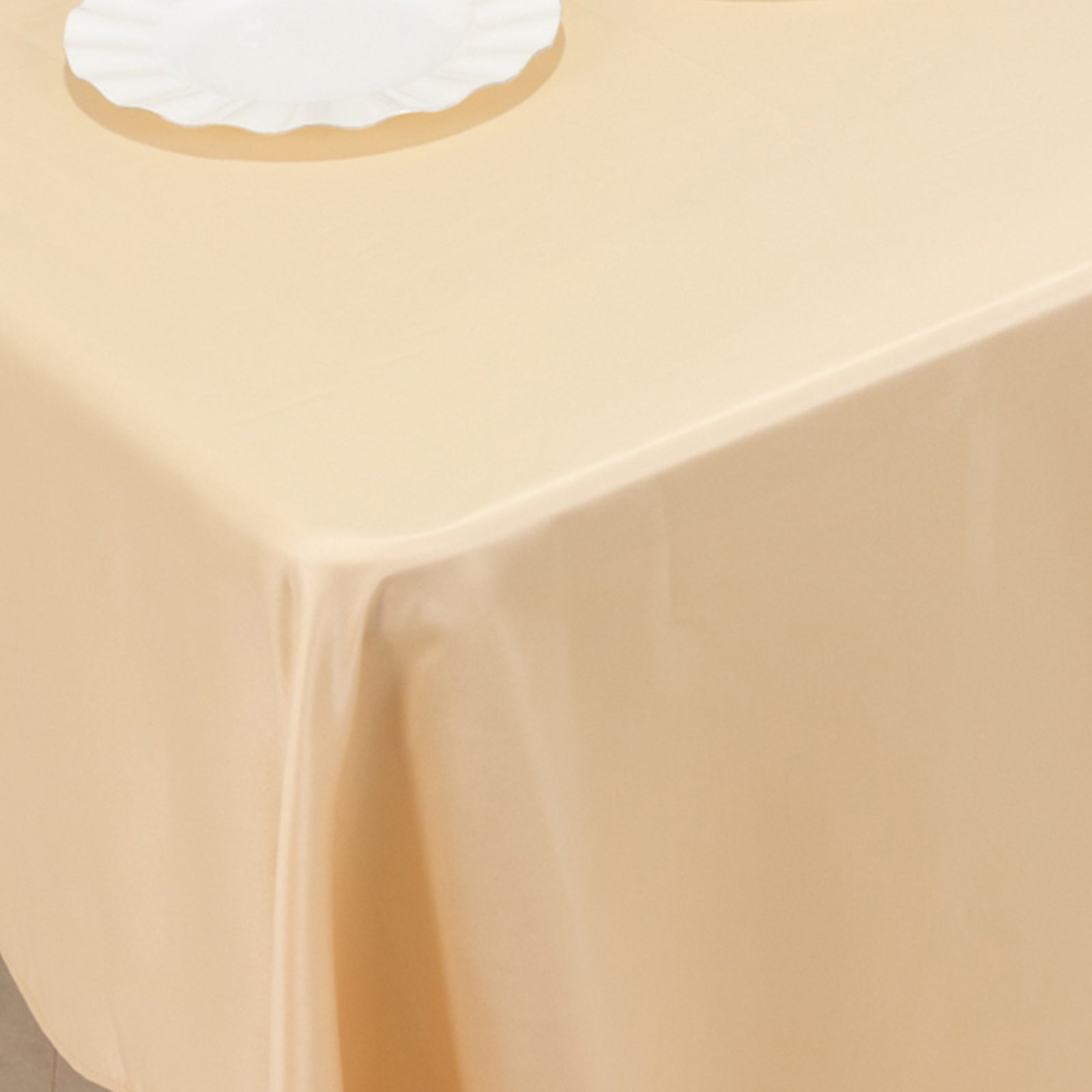 Lamour Satin 60x126 Rectangle Tablecloth Beige - Soft & Silk-Like Table Cover