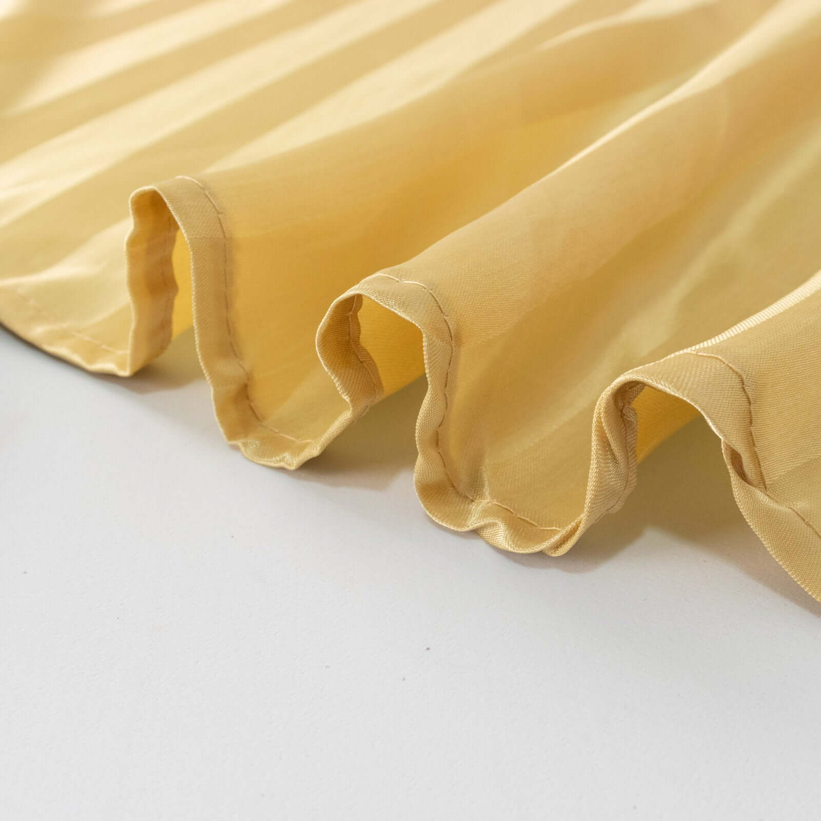 Satin Striped 90x132 Rectangular Tablecloth Champagne Satin Stripe - Seamless Silky Smooth Table Cover