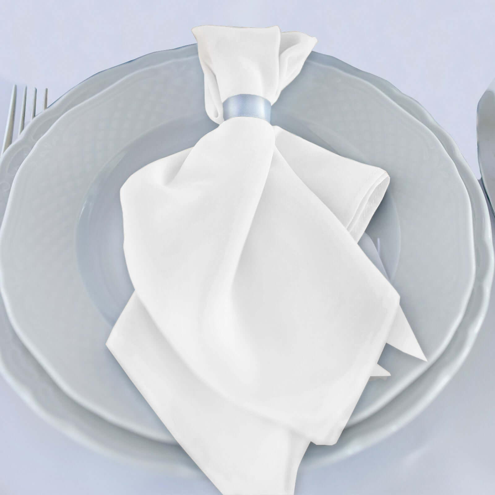 5 Pack Premium Scuba 20x20 Napkins White - Durable & Reusable Dinner Napkins for a Polished Tablescape