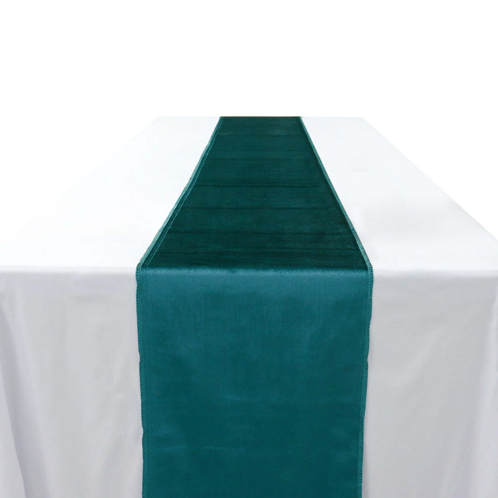 Premium Velvet 12x108 Table Runner Peacock Teal - Sheen Finish Reusable Table Decor