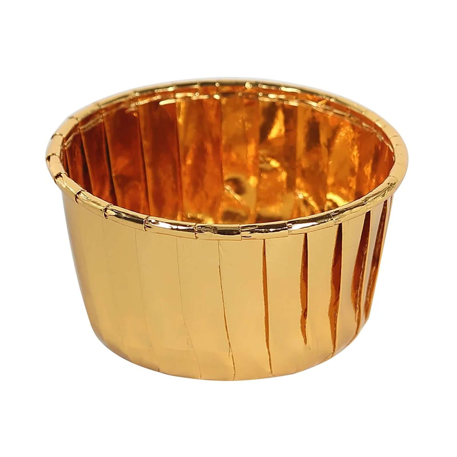 48-Pack Cupcake Liners Metallic Gold - Sturdy & Oil Proof Dessert Baking Muffin Cake Ramekin Cups 3oz