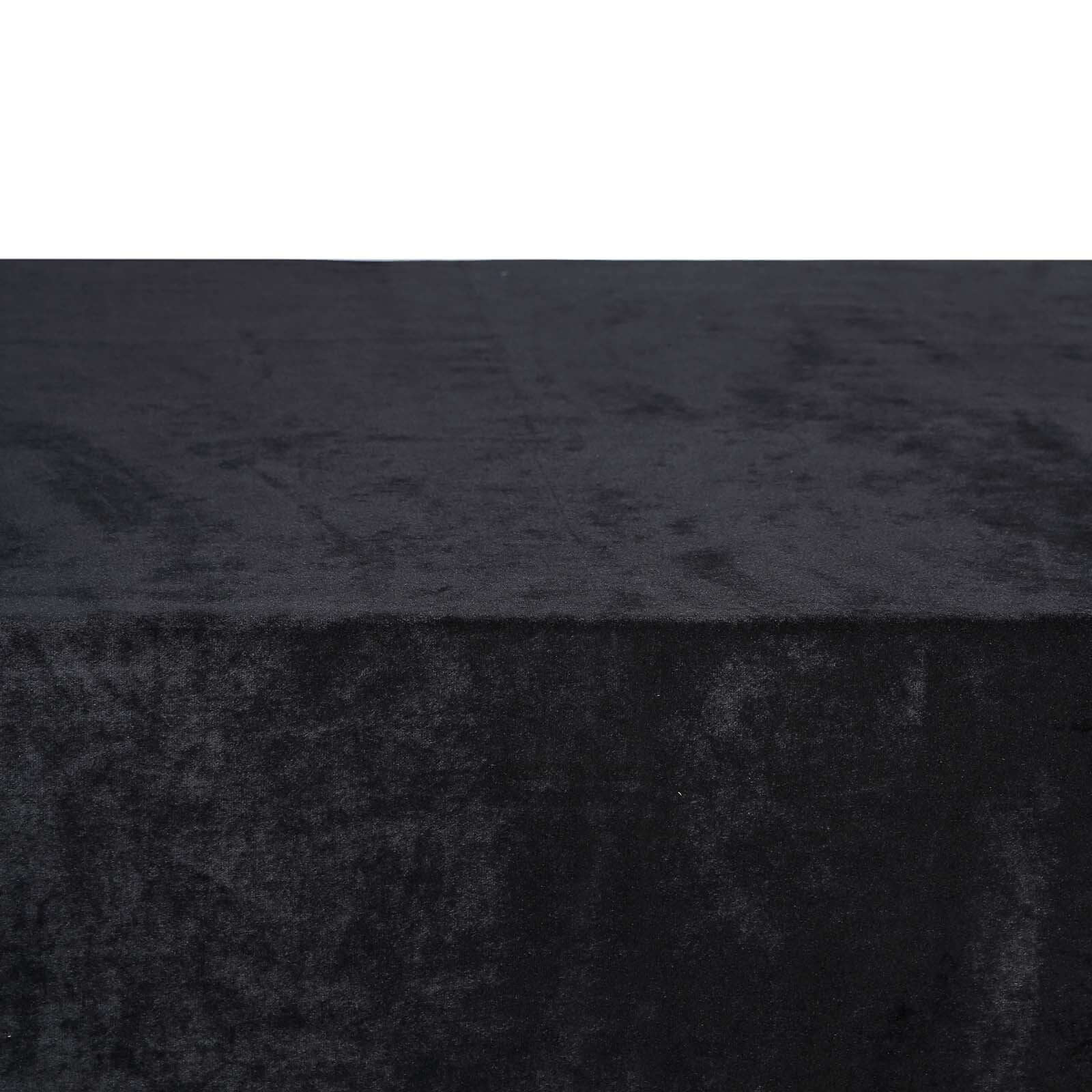 Premium Velvet 90x132 Rectangle Tablecloth Black - Reusable Soft & Polished Seamless Table Cover for Luxury Weddings & Events