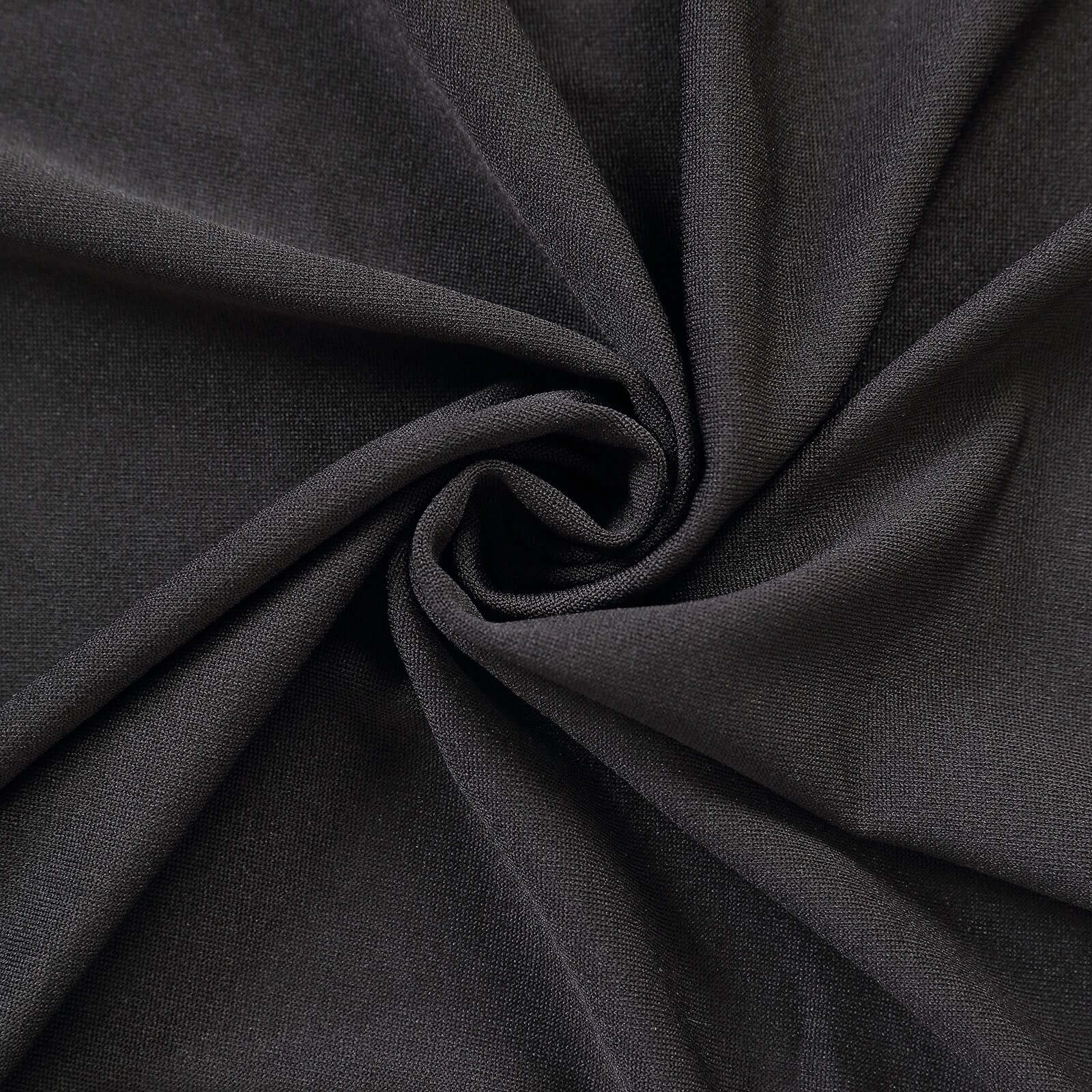 5ft Matte Black Spandex Fitted Chiara Backdrop Stand Cover For Round Top Wedding Arch