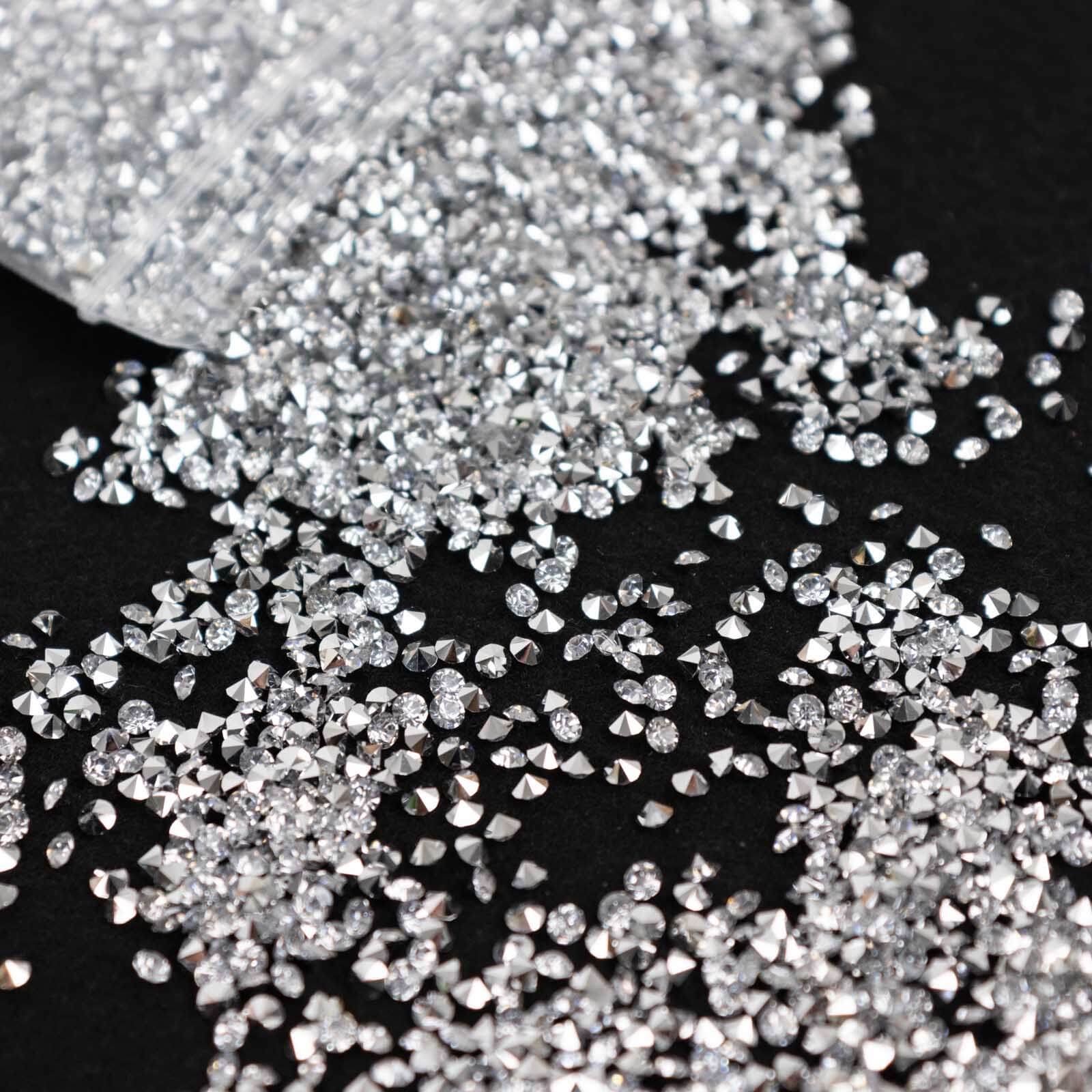 14400 Pcs Faux Diamond Rhinestone Vase Fillers Silver, Wedding Table Scatter Gems Sparkling Decorative Design 3mm