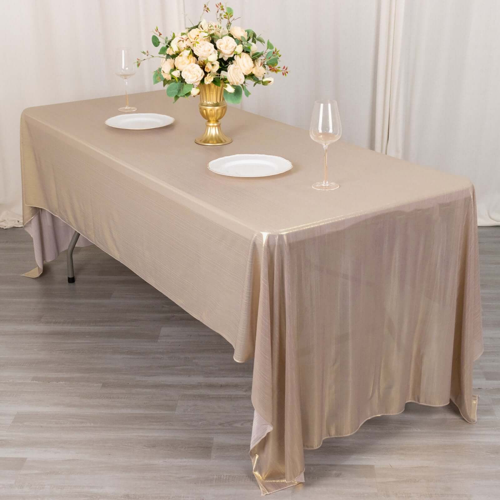 Sequin Dots Polyester 60x126 Rectangle Tablecloth Shimmering Blush - Wrinkle Free & Sparkling Table Cover