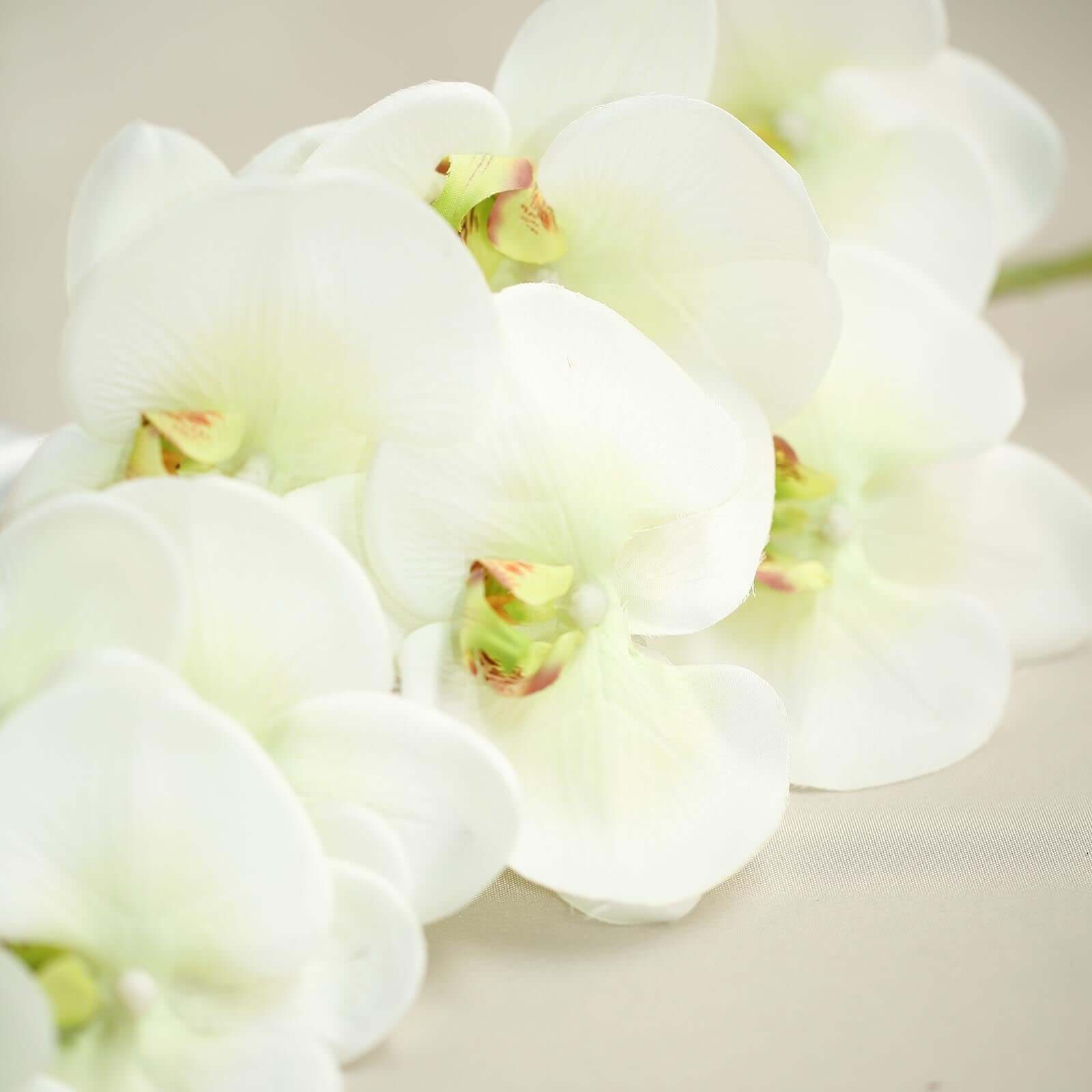 2 Stems 40 Tall Cream Artificial Silk Orchid Flower Bouquets