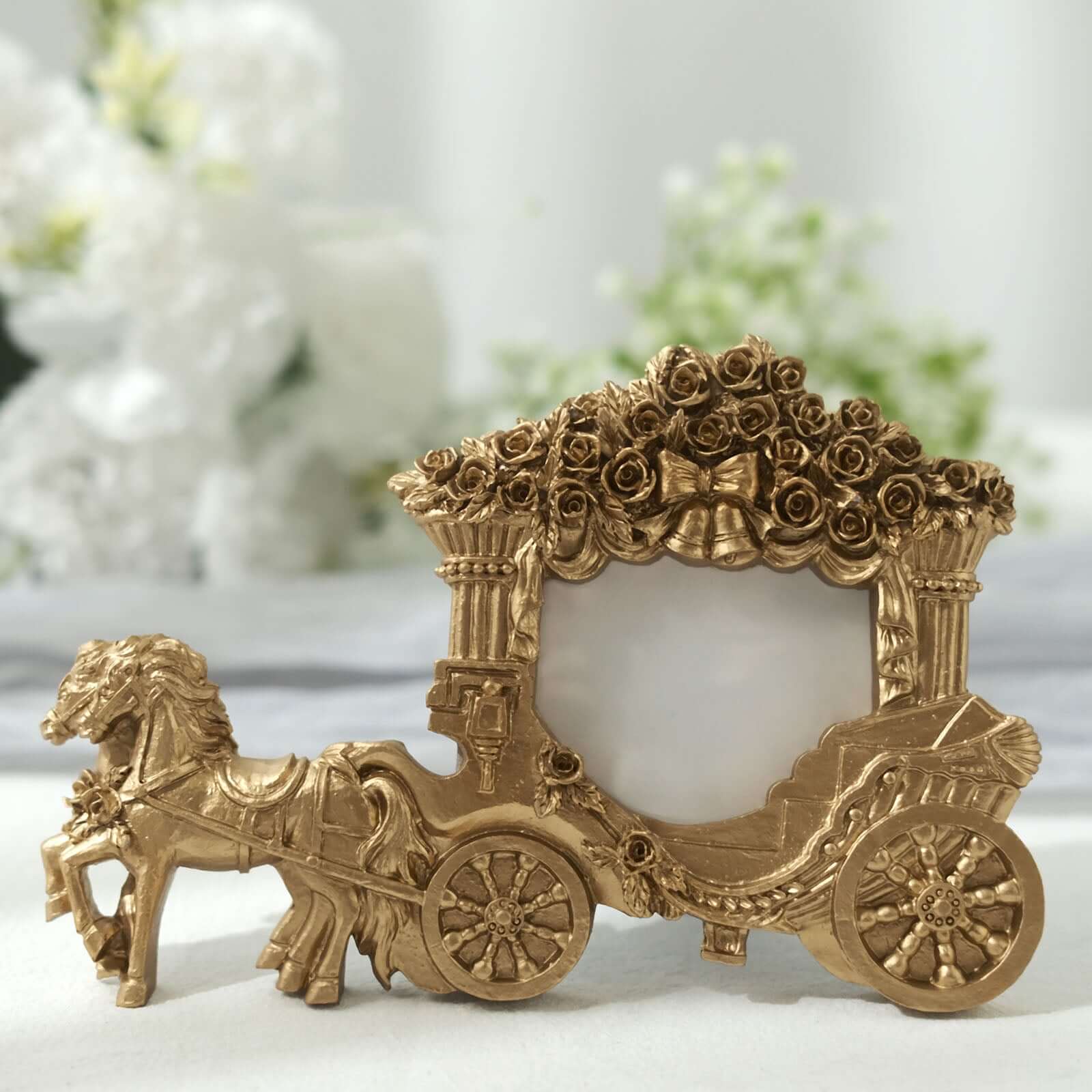 Picture Frame Resin Horse Carriage Design Gold - European Style Place Card Holder & Wedding Party Favor 7