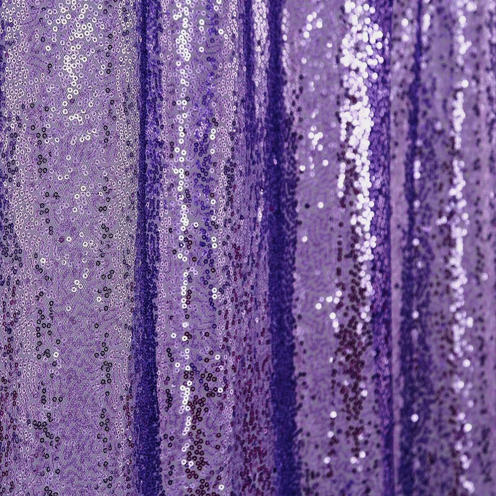 8ftx8ft Purple Sequin Event Curtain Drapes, Backdrop Event Panel