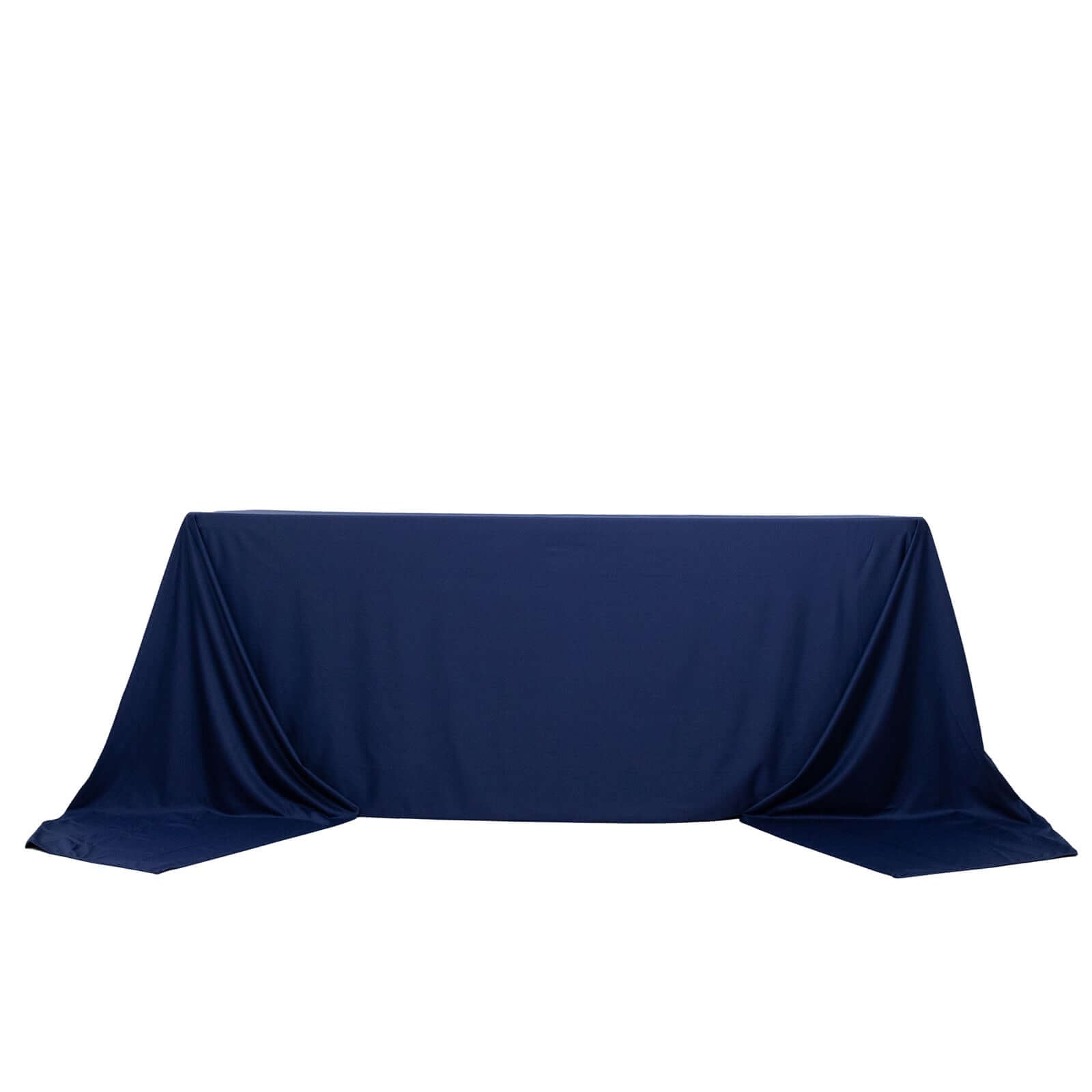 Premium Scuba Rectangular 90x156 Tablecloth Navy Blue - Wrinkle Free, Stain Resistant & Seamless Table Cover