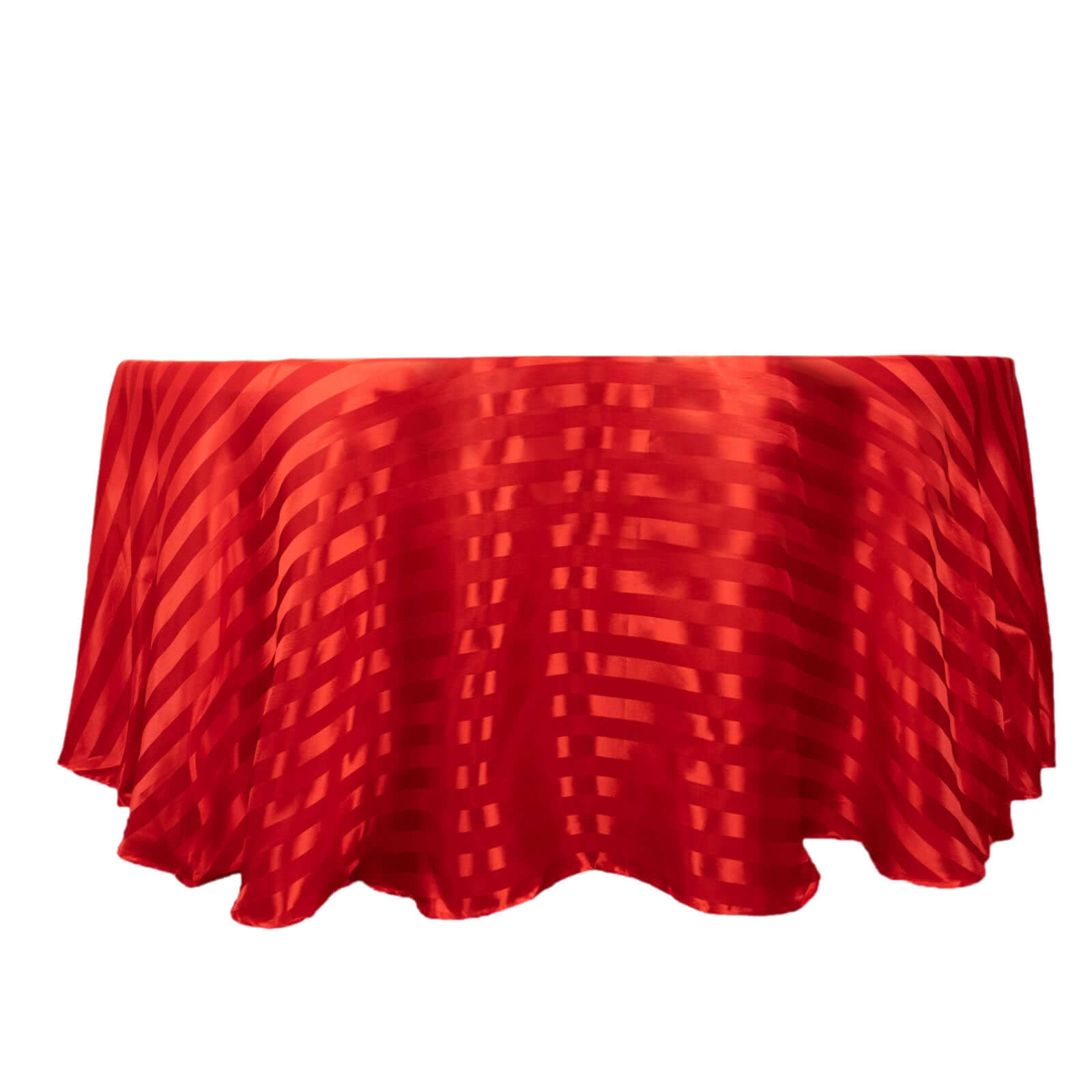 Satin Striped 120 Round Tablecloth Red Satin Stripe - Silky Smooth Seamless Table Cover