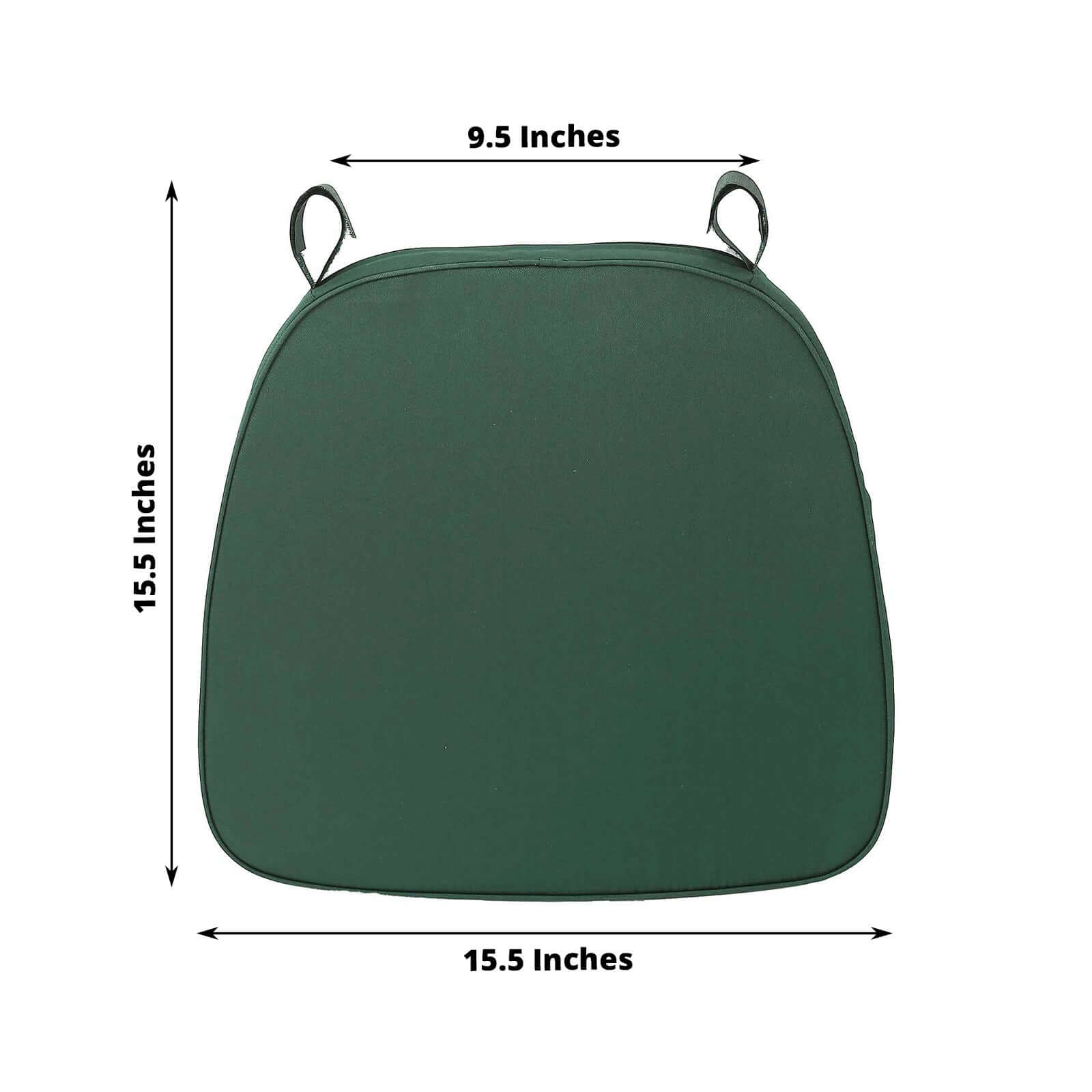 Chiavari Chair Cushion with 1.5 Thick Memory Foam and Ties Hunter Emerald Green - Stylish Removable Cover for Comfort