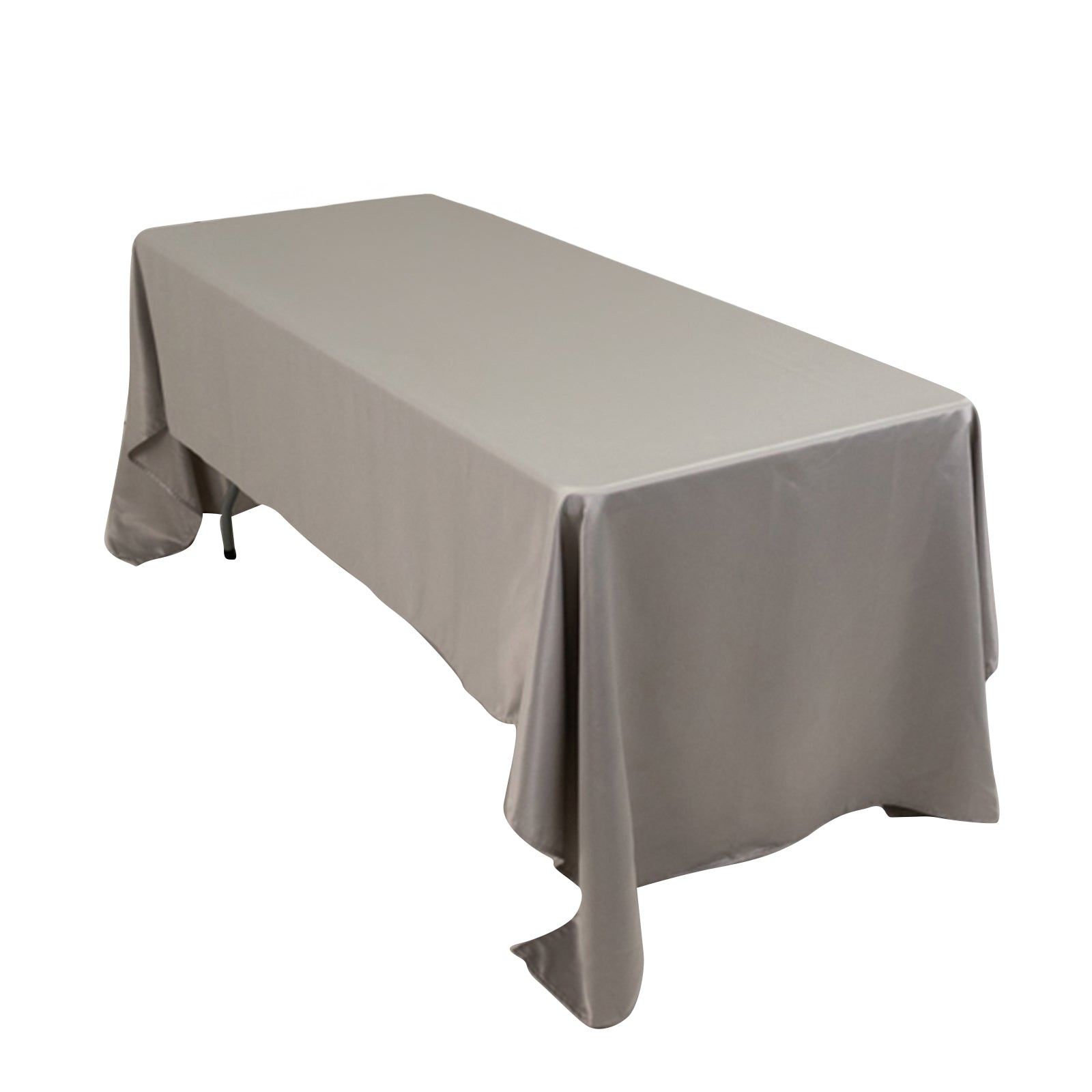 Lamour Satin 60x126 Rectangle Tablecloth Silver - Soft & Silk-Like Table Cover