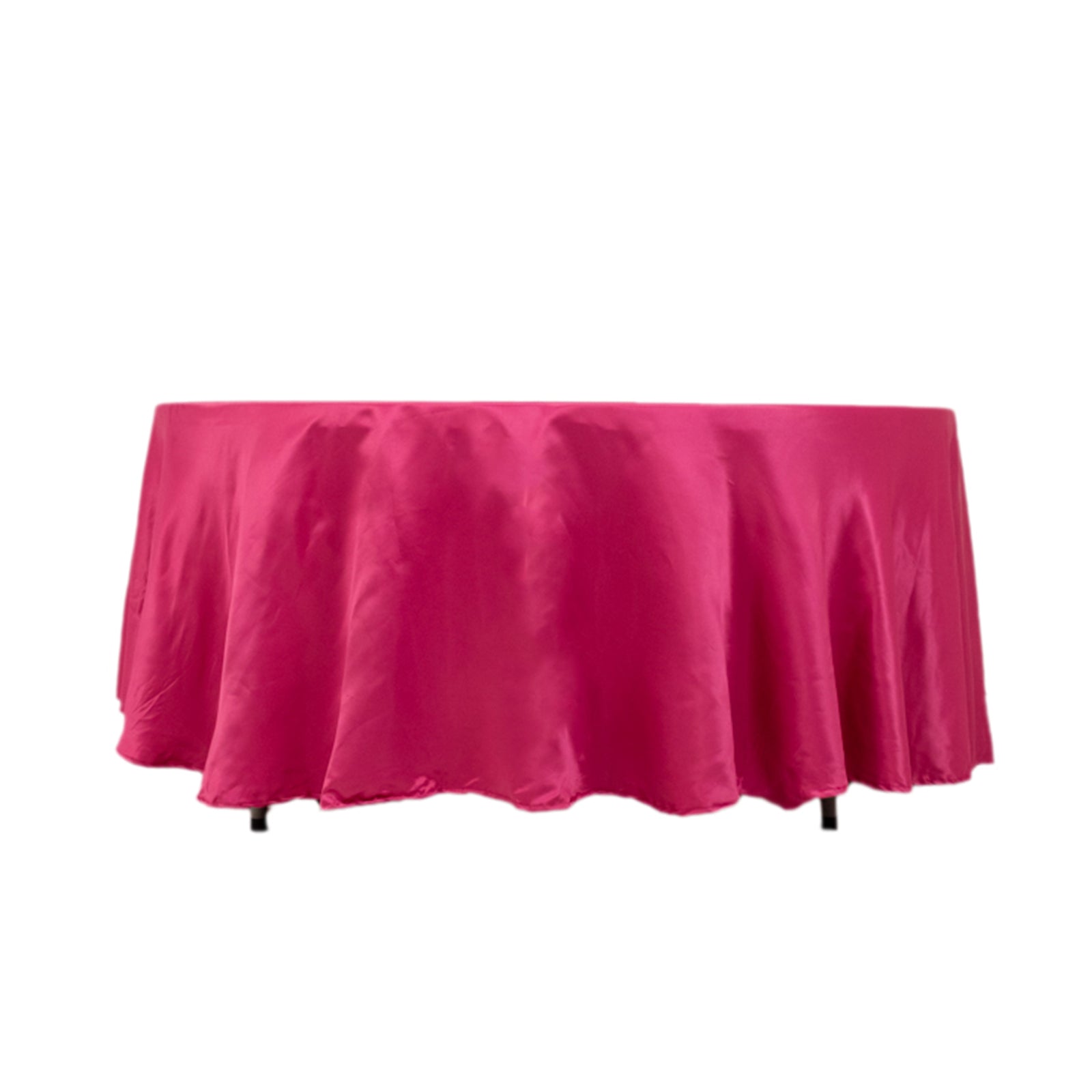 Lamour Satin 108 Round Tablecloth Fuchsia - Durable & Silk-Like Table Cover