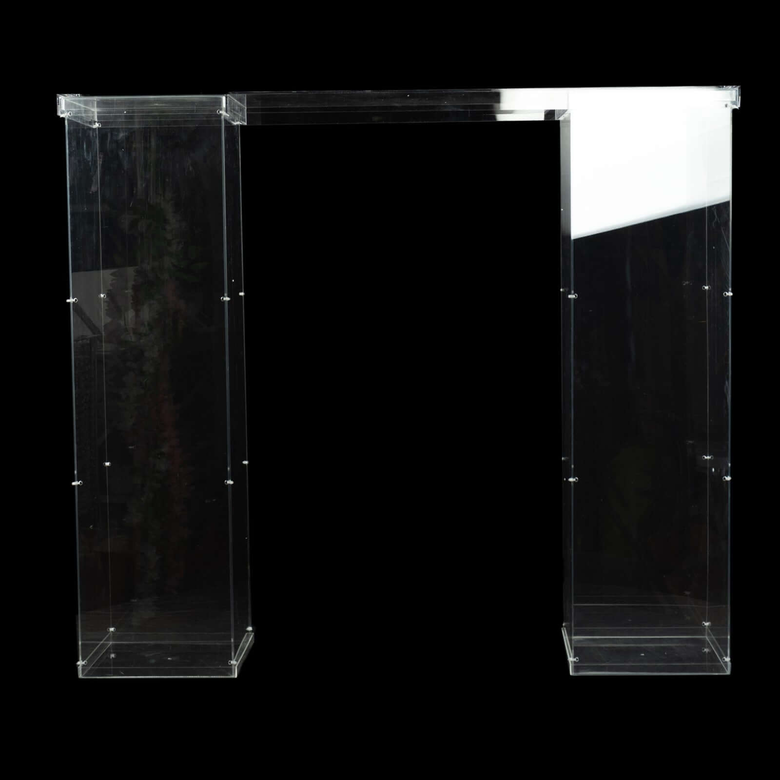 Acrylic Table Top Bridge Connector Rectangular Plate 46x12 Clear - Durable Design for Pedestal Stands