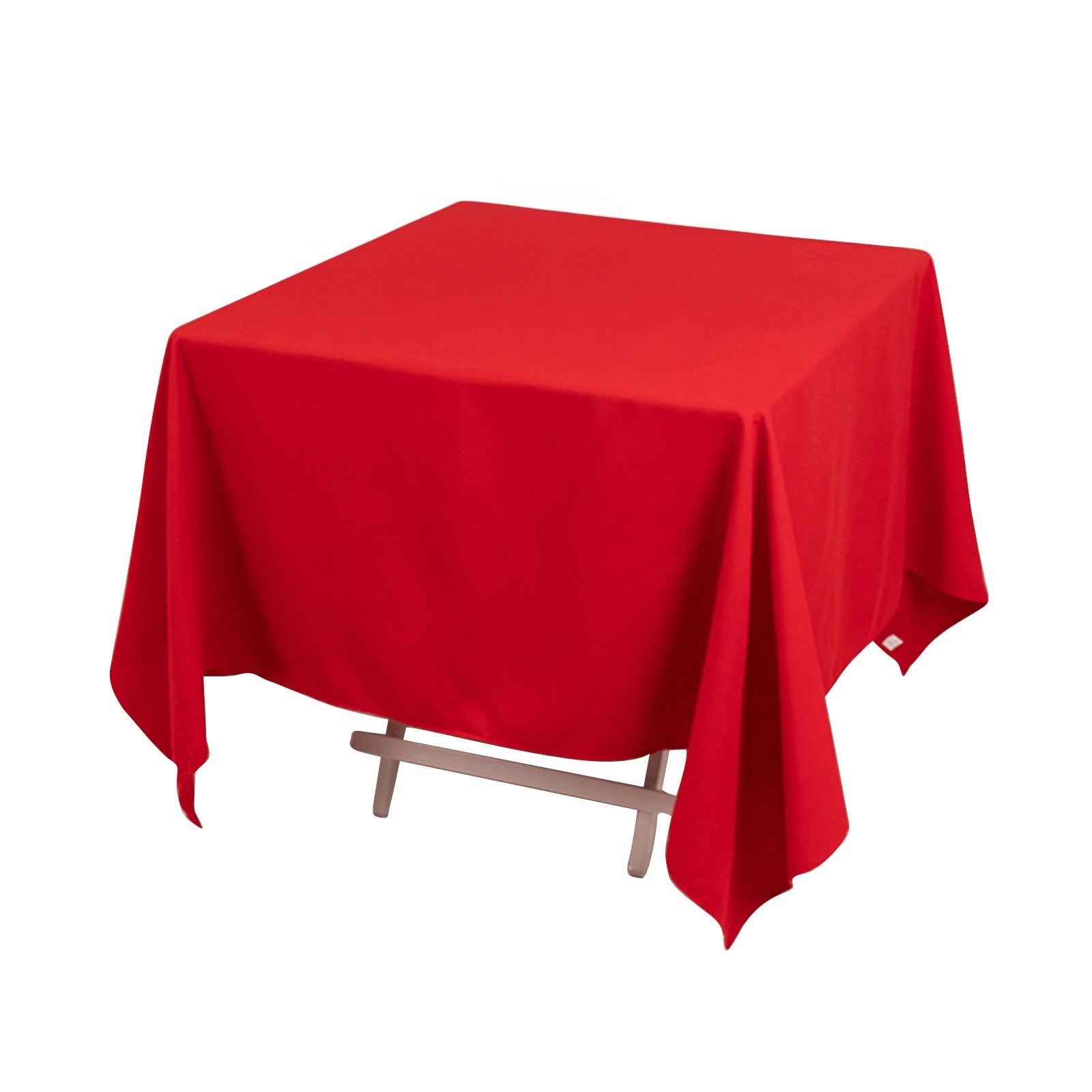 Cotton Blend 70x70 Square Tablecloth Red - Wrinkle-Resistant Fabric Table Cover