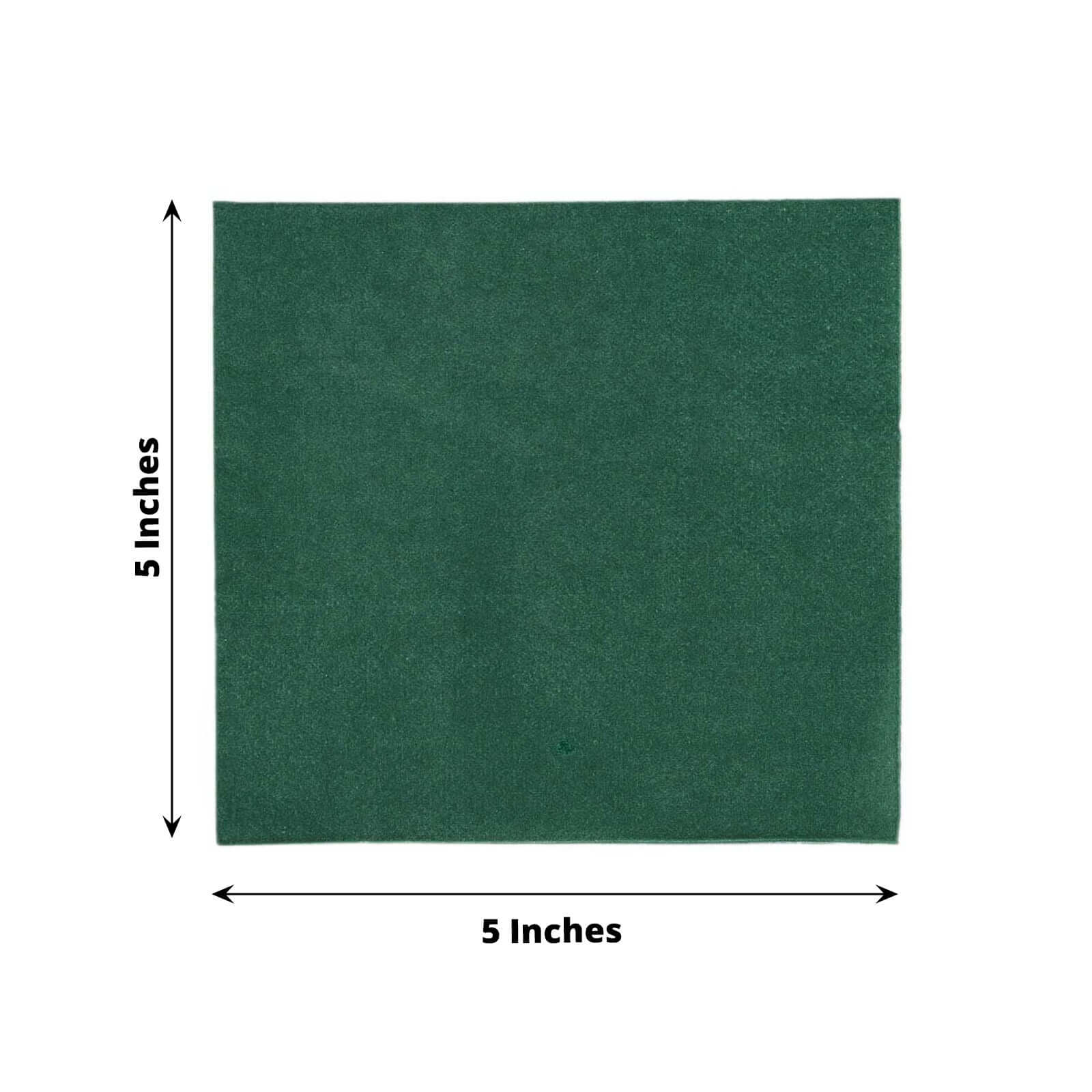 50-Pack Paper Beverage Napkins Hunter Emerald Green - 2 Ply Disposable Soft 18GSM Cocktail Napkins 5x5