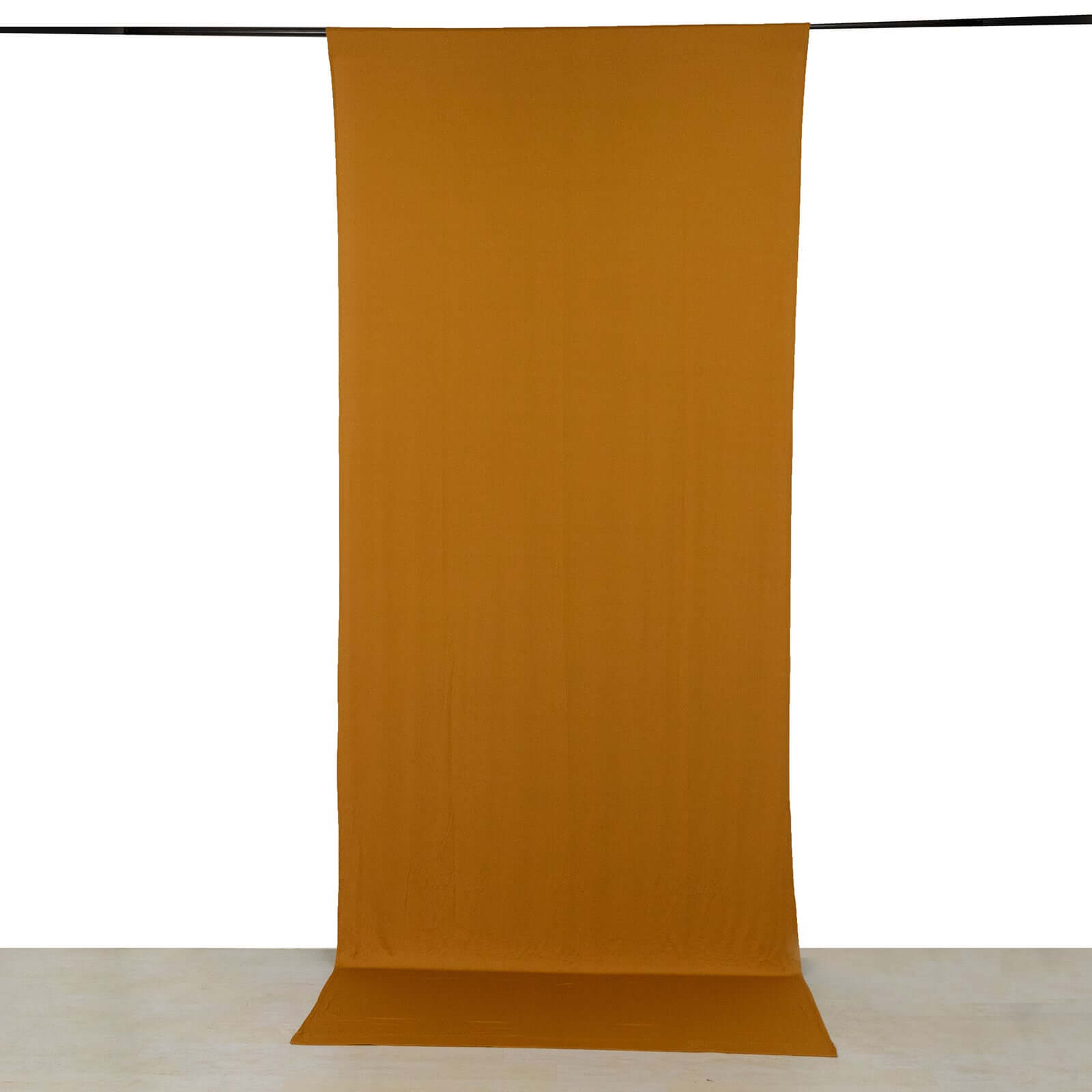 Gold 4-Way Stretch Spandex Event Curtain Drapes, Wrinkle Free Backdrop Event Panel with Rod Pockets - 5ftx12ft