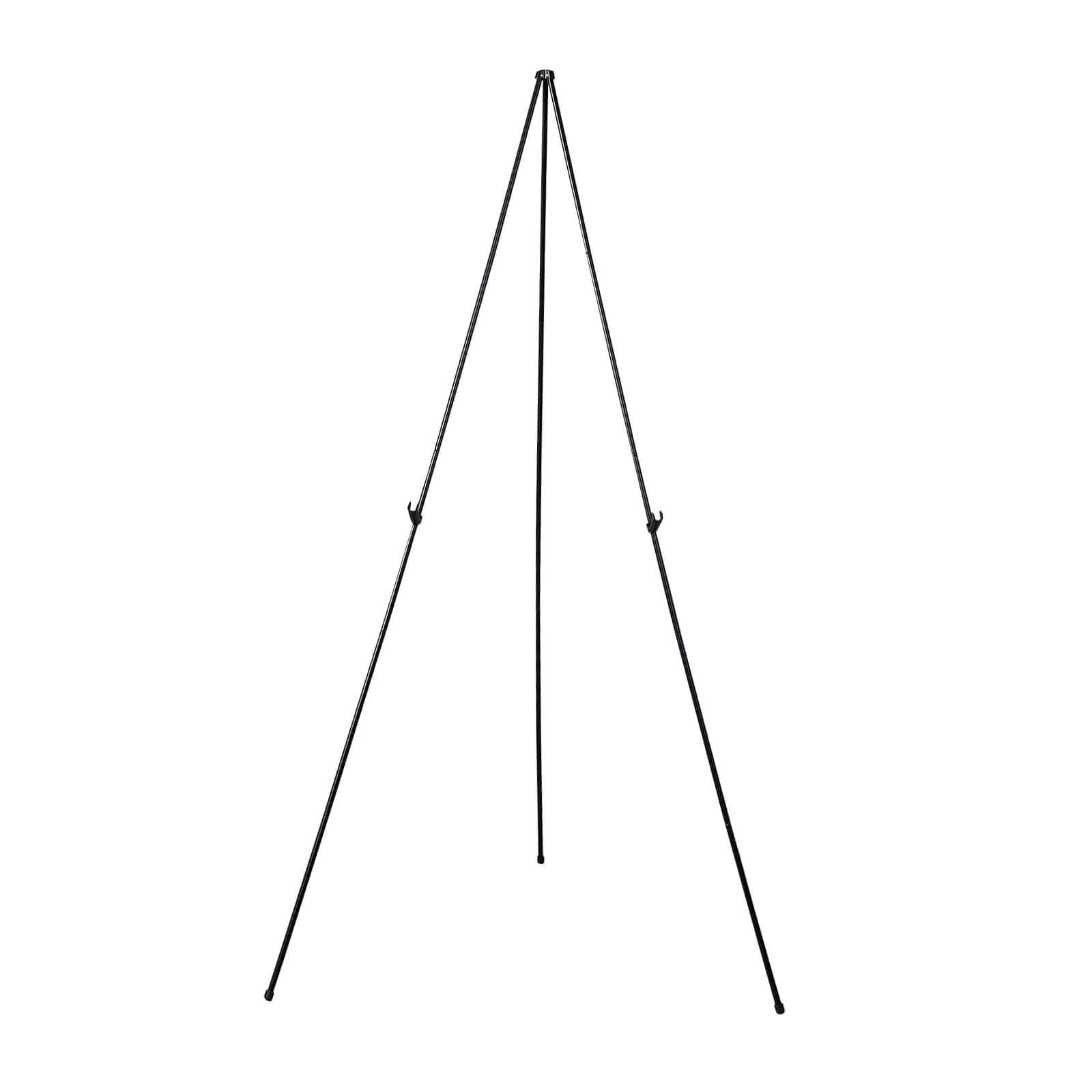 65 Black Metal Sign Holder Easel Stand, Collapsible Tripod Stand