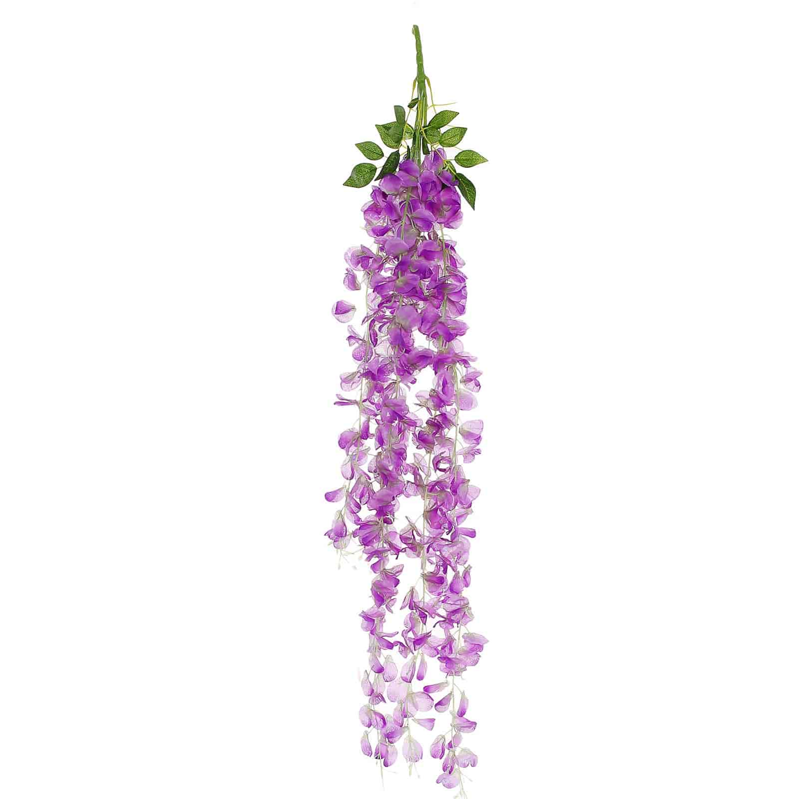 42 Silk Hanging Wisteria Flower Garland Vines in Lavender Lilac, Elaborated 5 Full Strands in 1 Bush