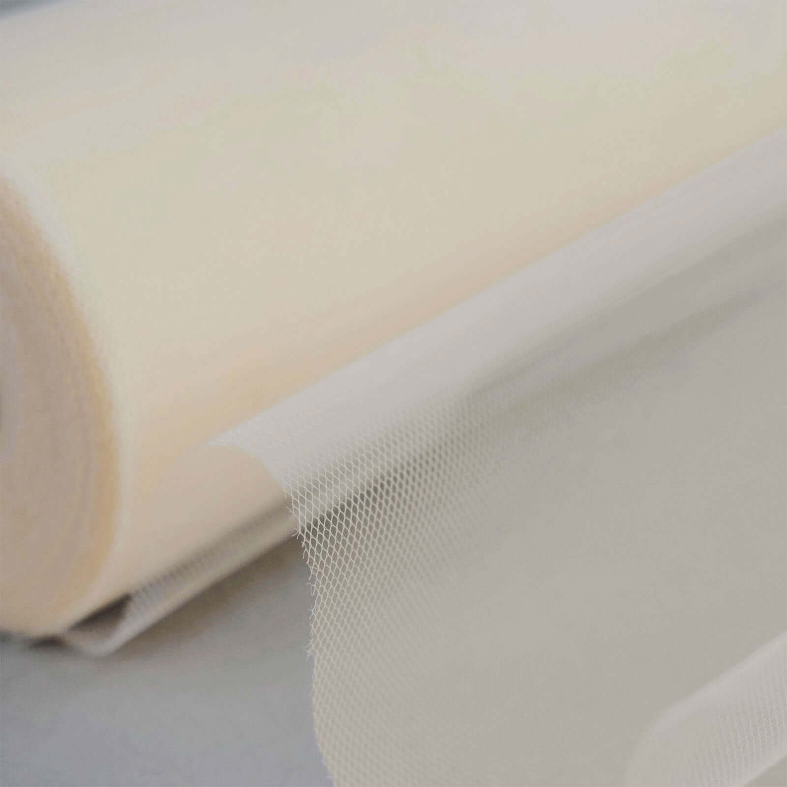 12x100 Yards Beige Tulle Fabric Bolt, Sheer Fabric Spool Roll For Crafts