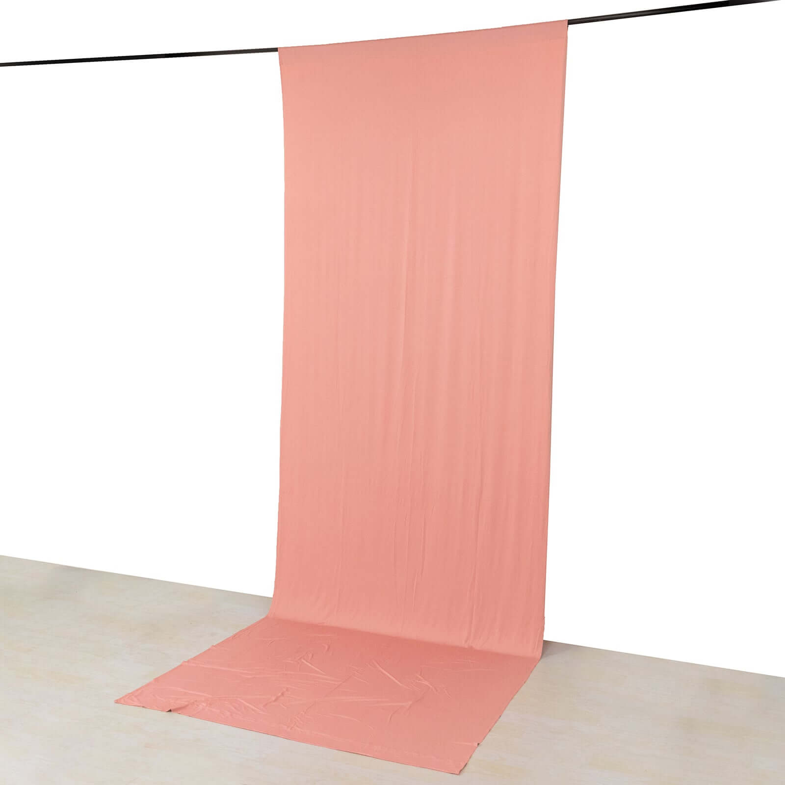 Dusty Rose 4-Way Stretch Spandex Event Curtain Drapes, Wrinkle Free Backdrop Event Panel with Rod Pockets - 5ftx14ft