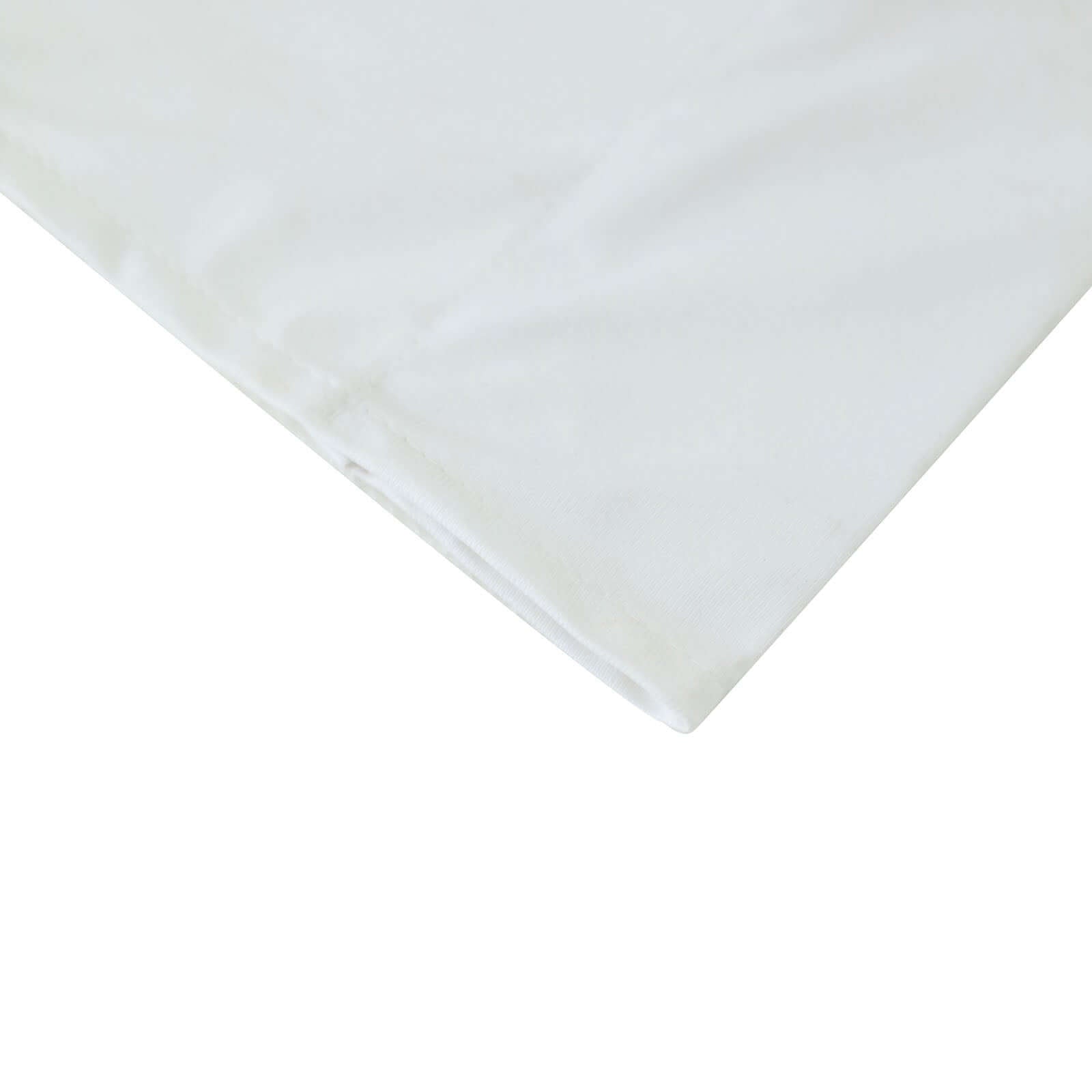 White Scuba Polyester Ceiling Drape Backdrop Curtain Panel, Commercial Grade Fire Retardant Wrinkle Free Draping Fabric With Rod Pockets - 5ftx40ft