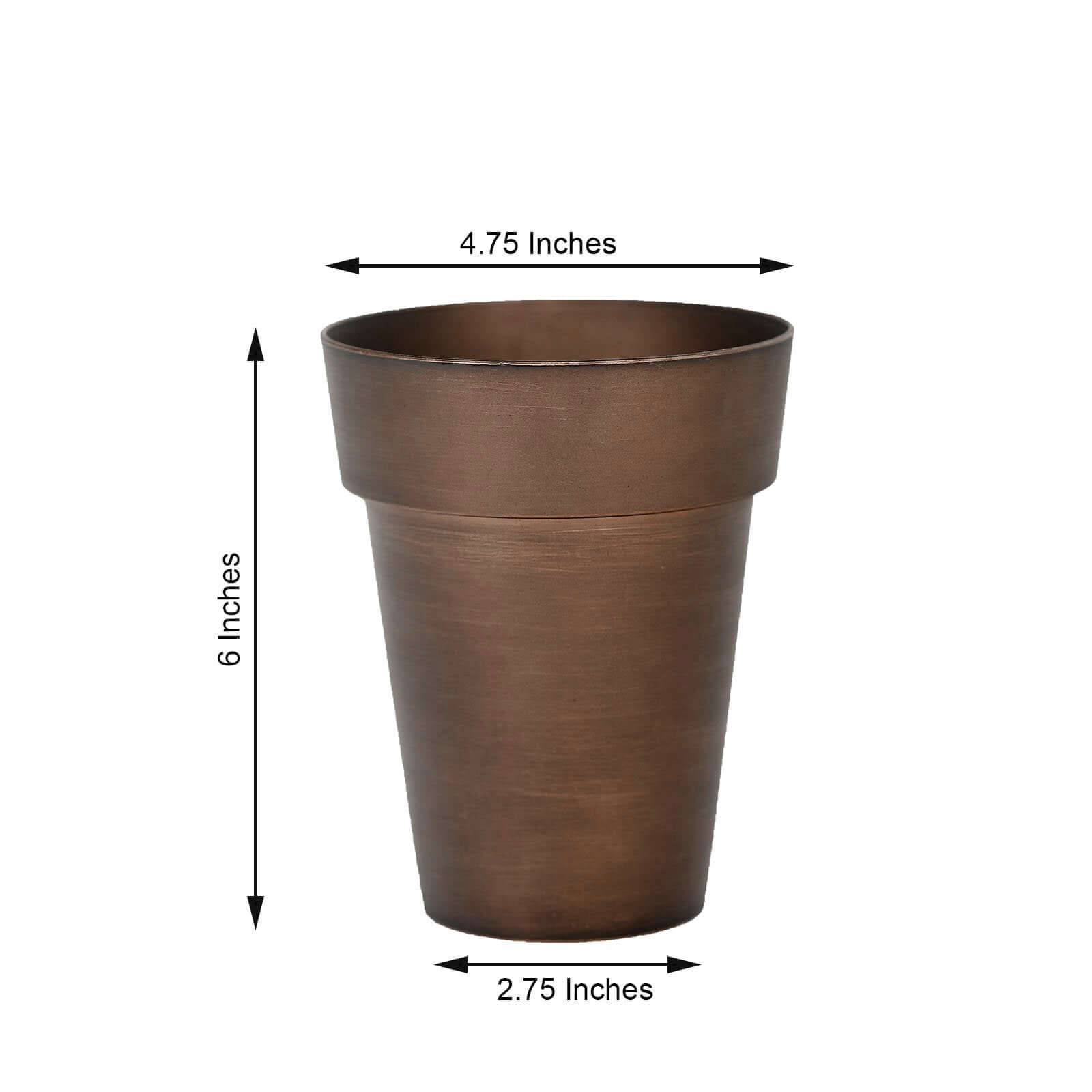 2-Pack Flower Plant Pots Medium Design Rustic Brown - Plastic Indoor Decorative Planters 6