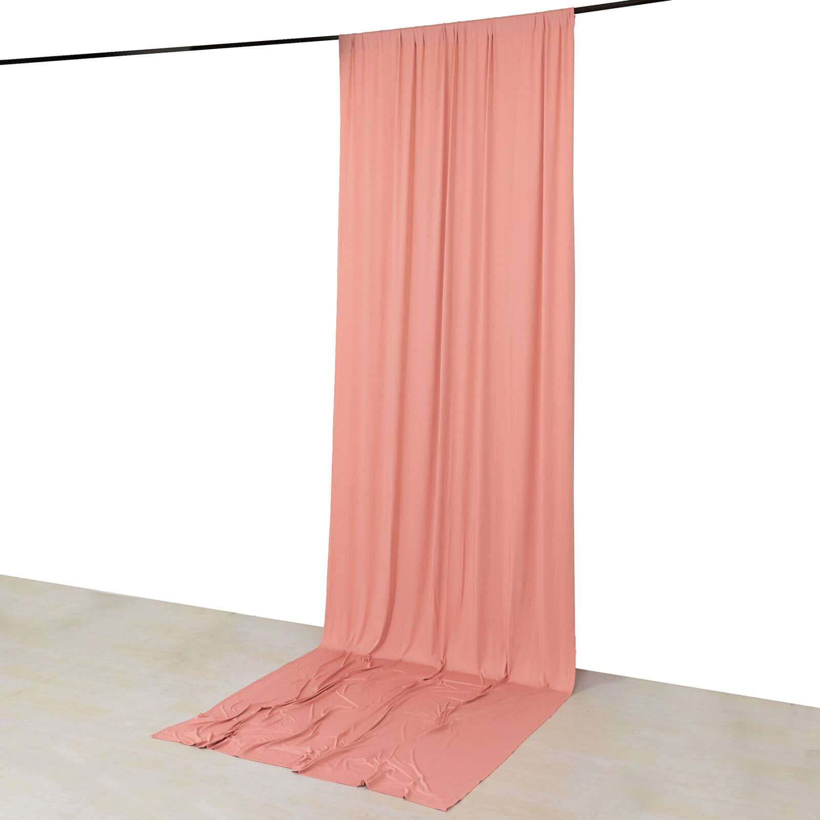 Dusty Rose 4-Way Stretch Spandex Event Curtain Drapes, Wrinkle Free Backdrop Event Panel with Rod Pockets - 5ftx14ft