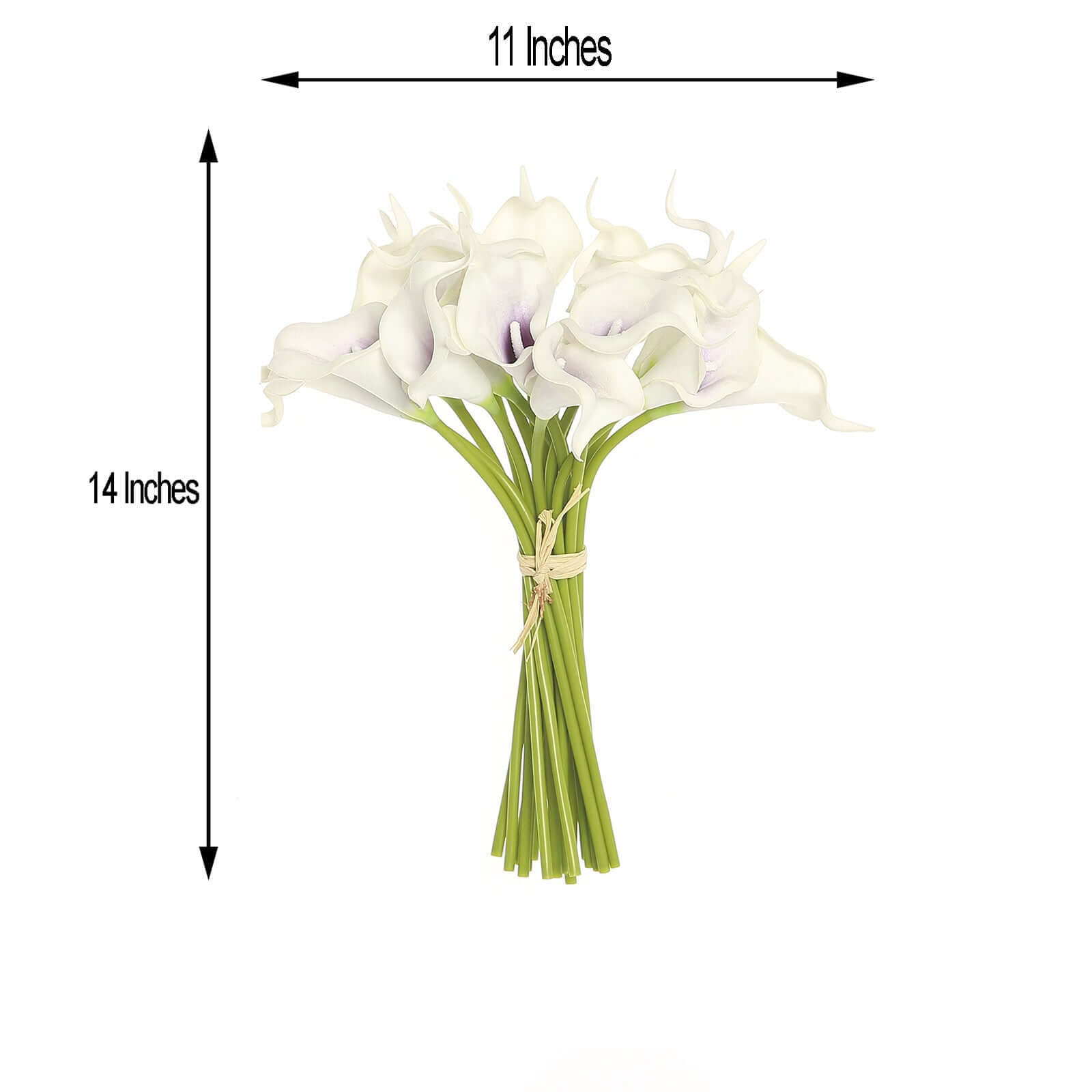 20 Stems 14 White Purple Artificial Poly Foam Calla Lily Flowers