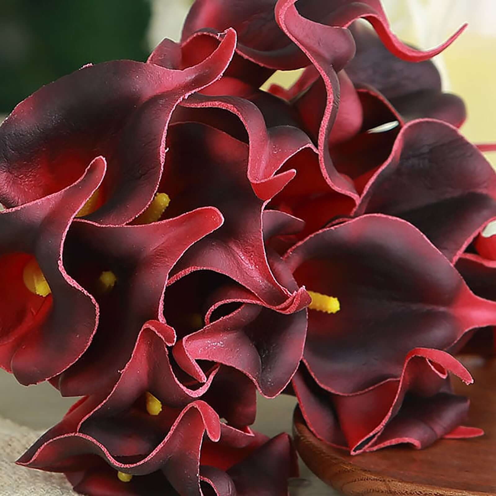 20 Stems 14 Burgundy Artificial Poly Foam Calla Lily Flowers