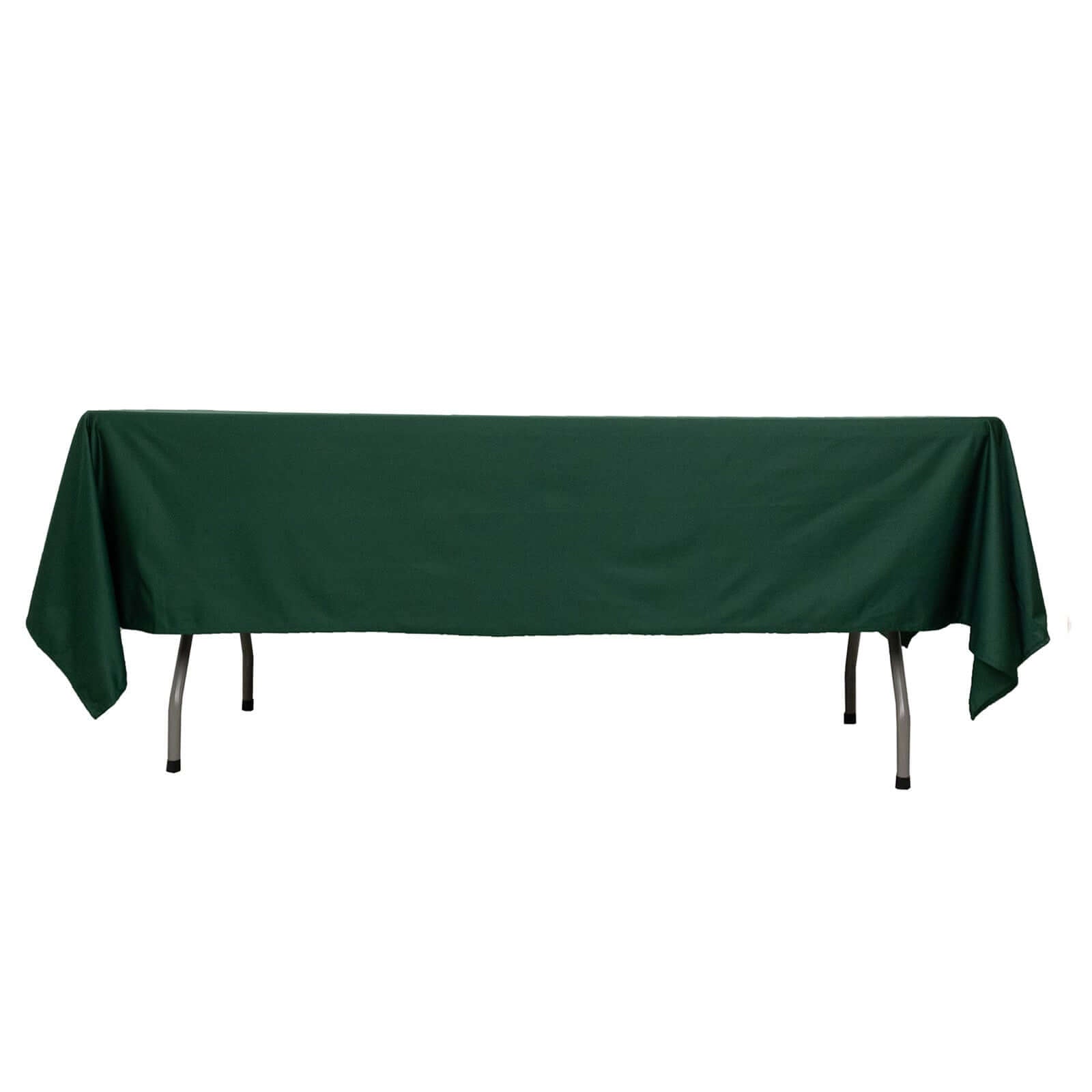 Premium Scuba Rectangular 60x102 Tablecloth Hunter Emerald Green - Wrinkle Free & Stain Resistant Table Cover