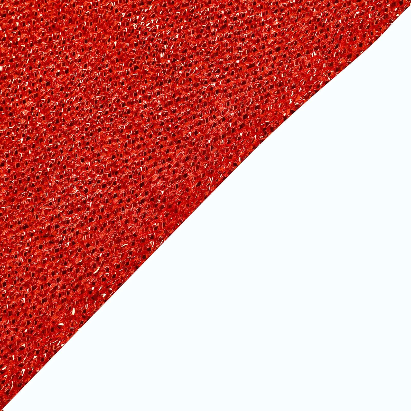 7.5ft Red Metallic Shimmer Tinsel Spandex Round Wedding Arch Cover, 2-Sided Photo Backdrop