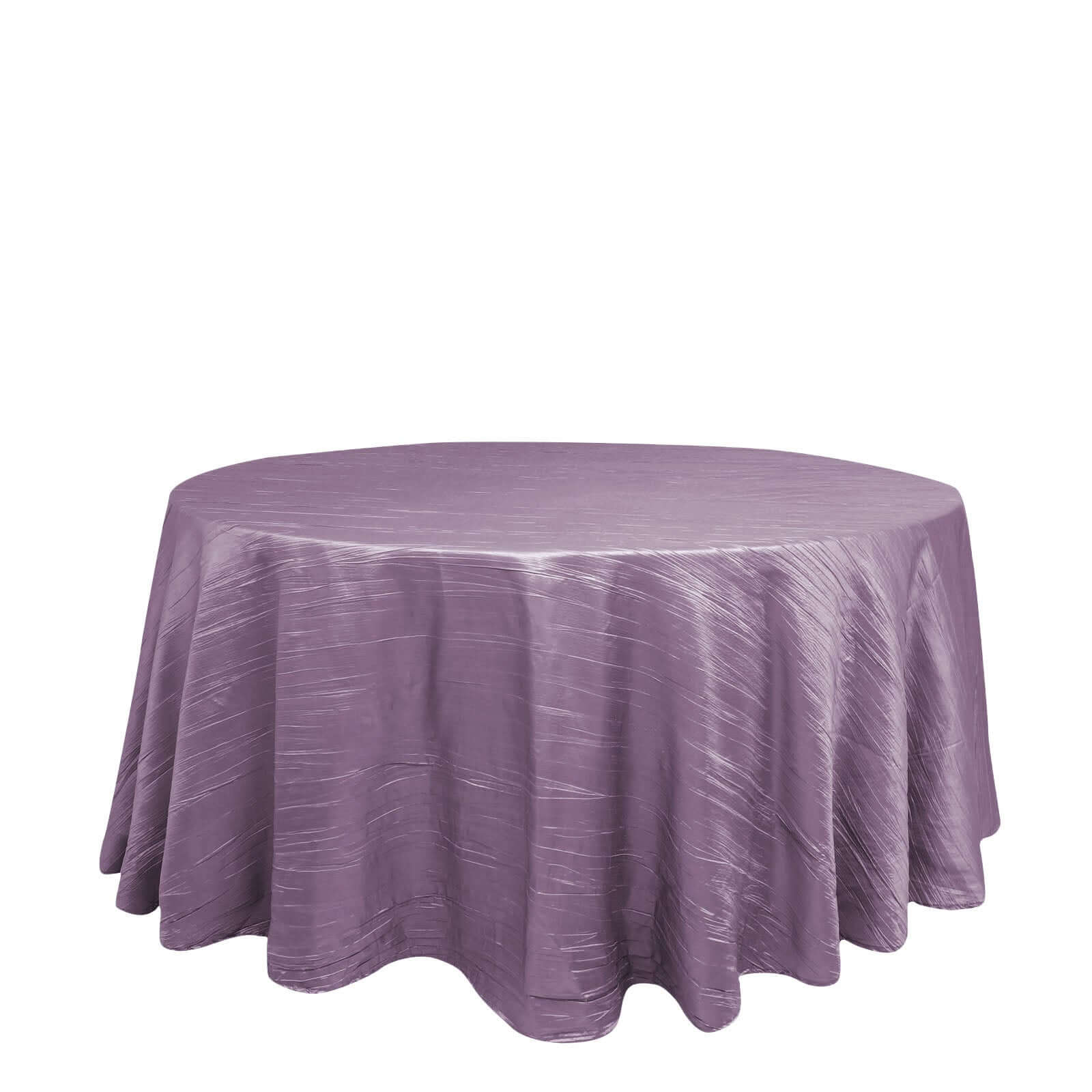 Taffeta 120 Round Tablecloth Violet Amethyst - Seamless Accordion Crinkle Table Cover