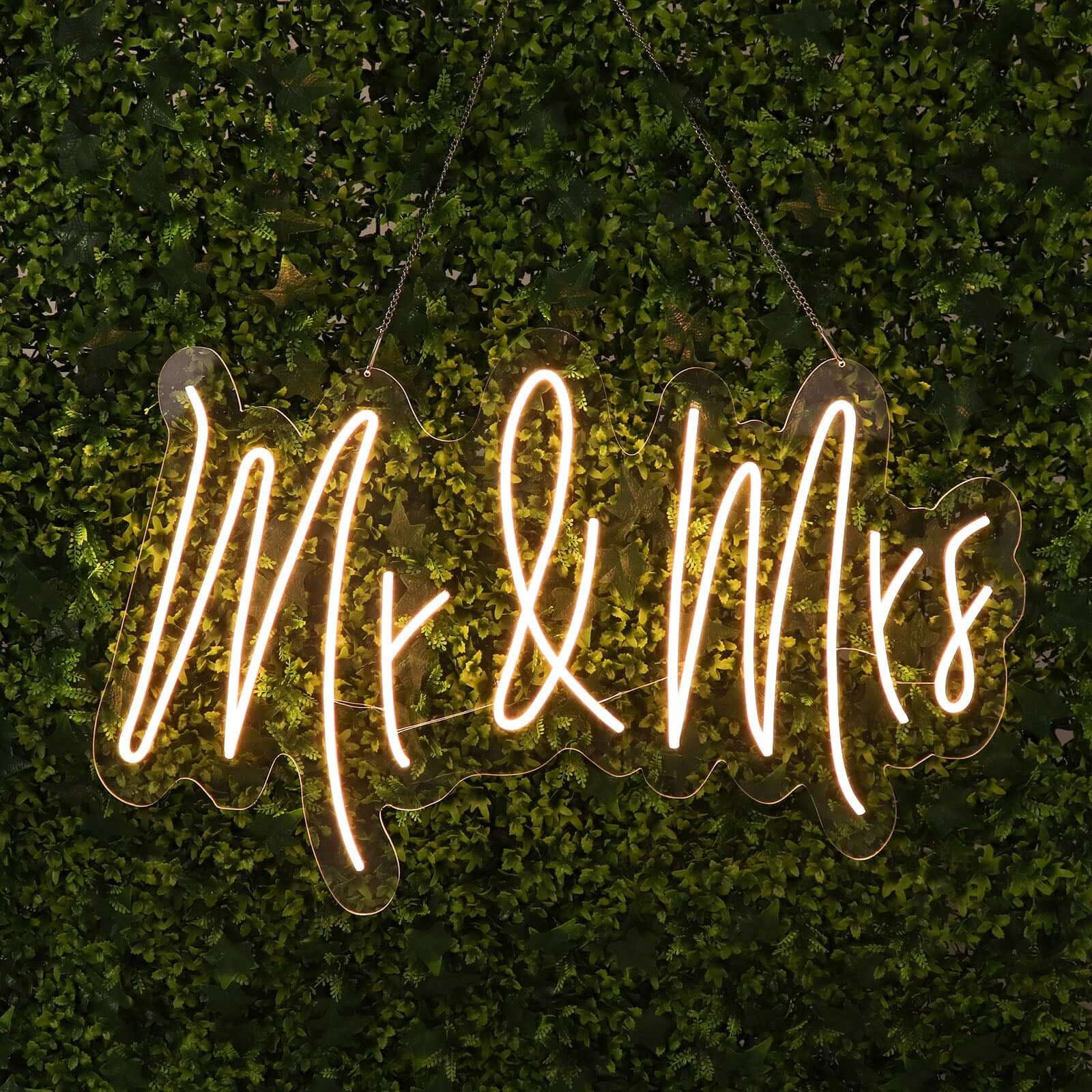 33 Mr and Mrs Neon Light Sign, LED Reusable Wall Décor Lights With 5ft Hanging Chain