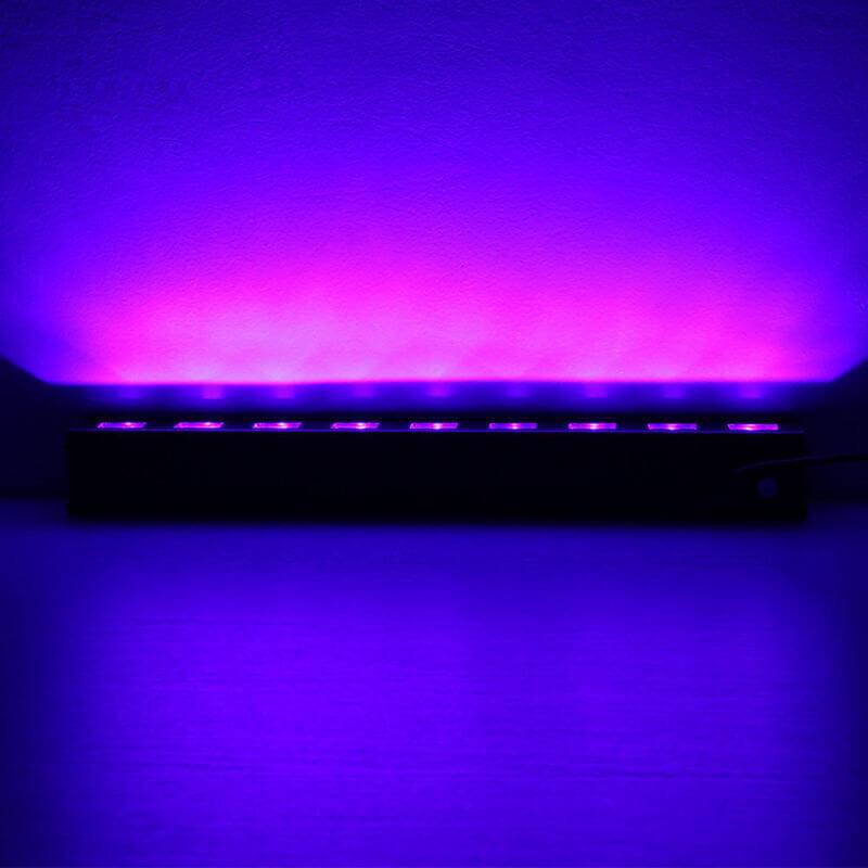 27W 9 LED Purple UV Stage Floor Wall Light Bar, Outdoor Indoor Uplight