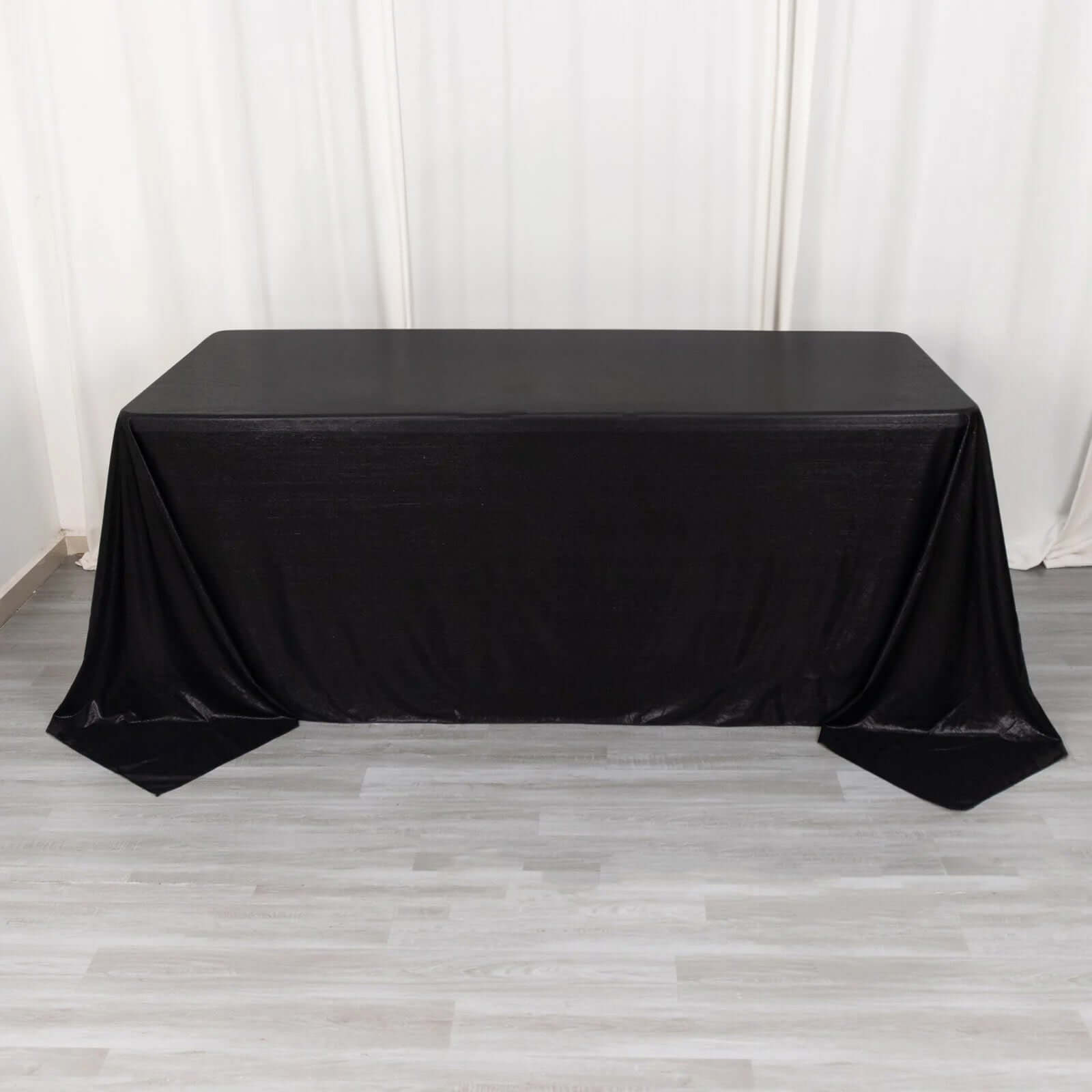 Sequin Dots Polyester 90x132 Rectangle Tablecloth Shimmering Black - Seamless, Glittering & Wrinkle Free Table Cover