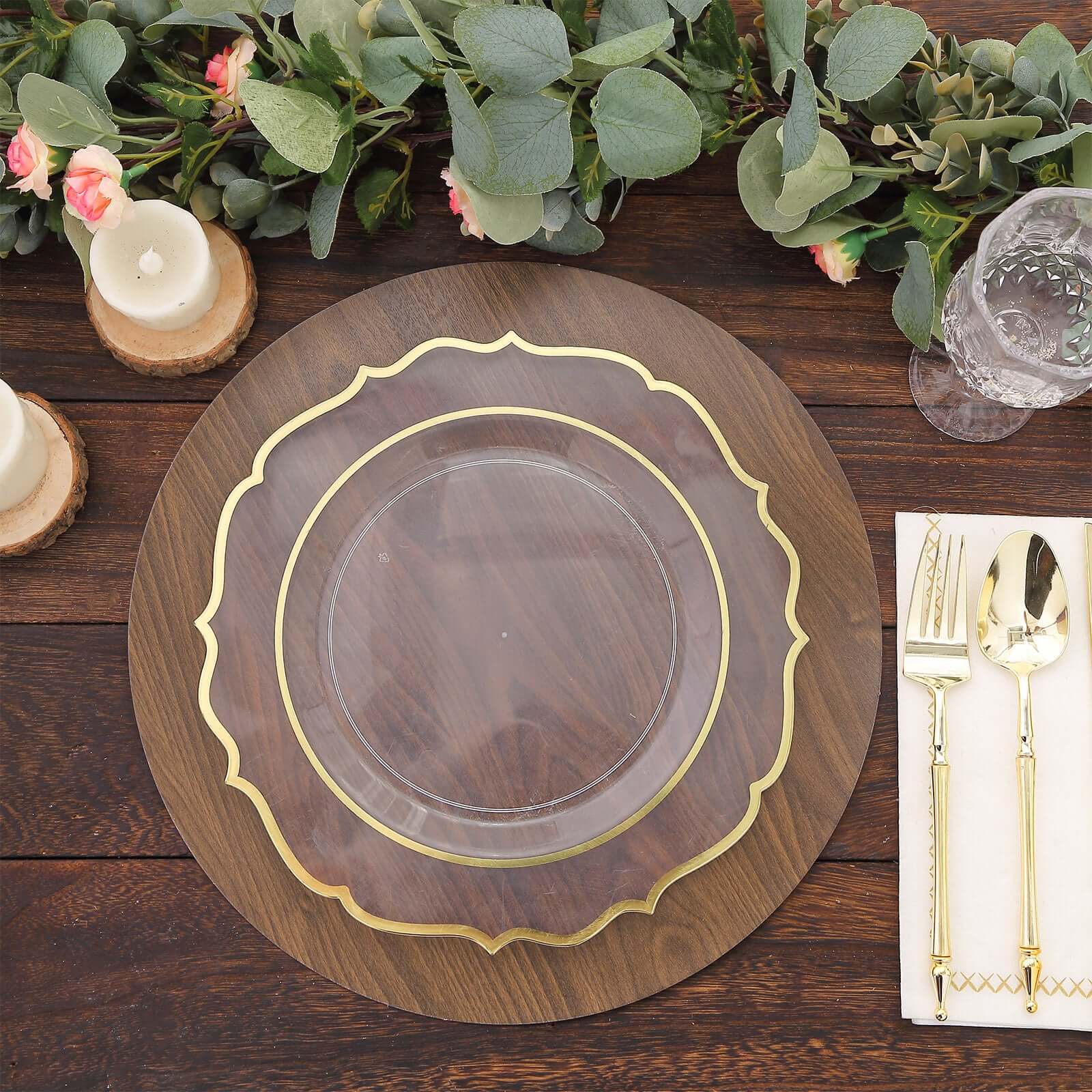 6-Pack Disposable Table Placemats in Brown with Walnut Wood Design - Cardboard Placemats for Rustic & Farmhouse Themes 13