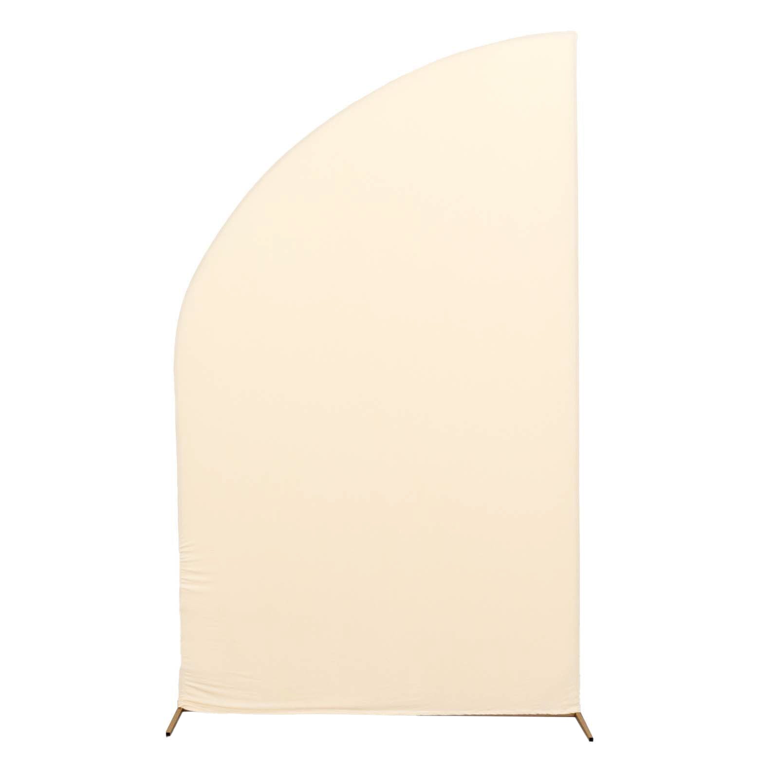 8ft Beige Spandex Fitted Wedding Arch Cover For Half Moon Top Chiara Backdrop Stand