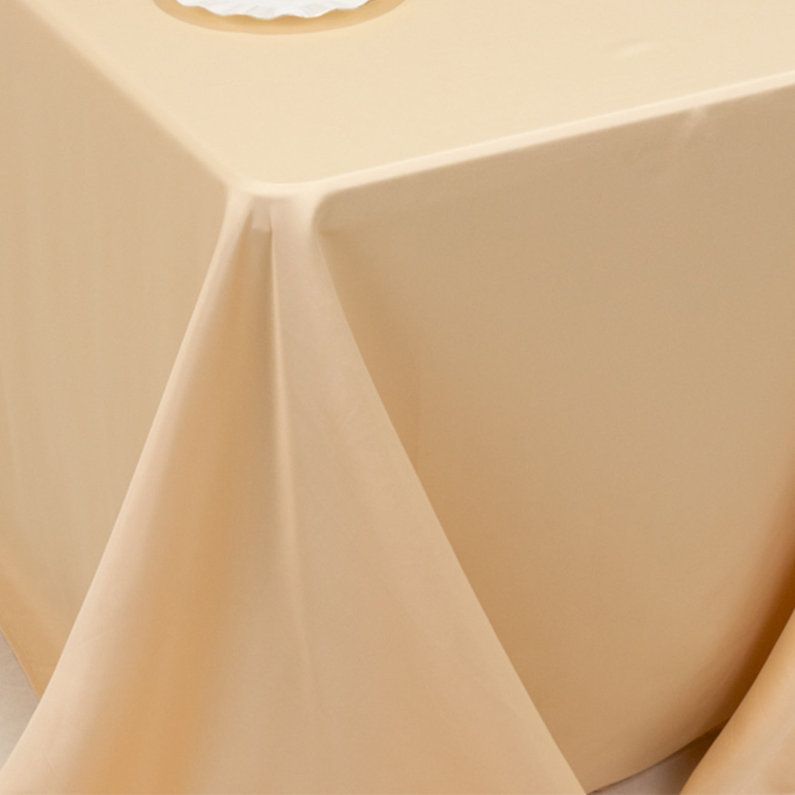 Lamour Satin 90x132 Rectangle Tablecloth Beige - Soft & Silk-Like Seamless Table Cover