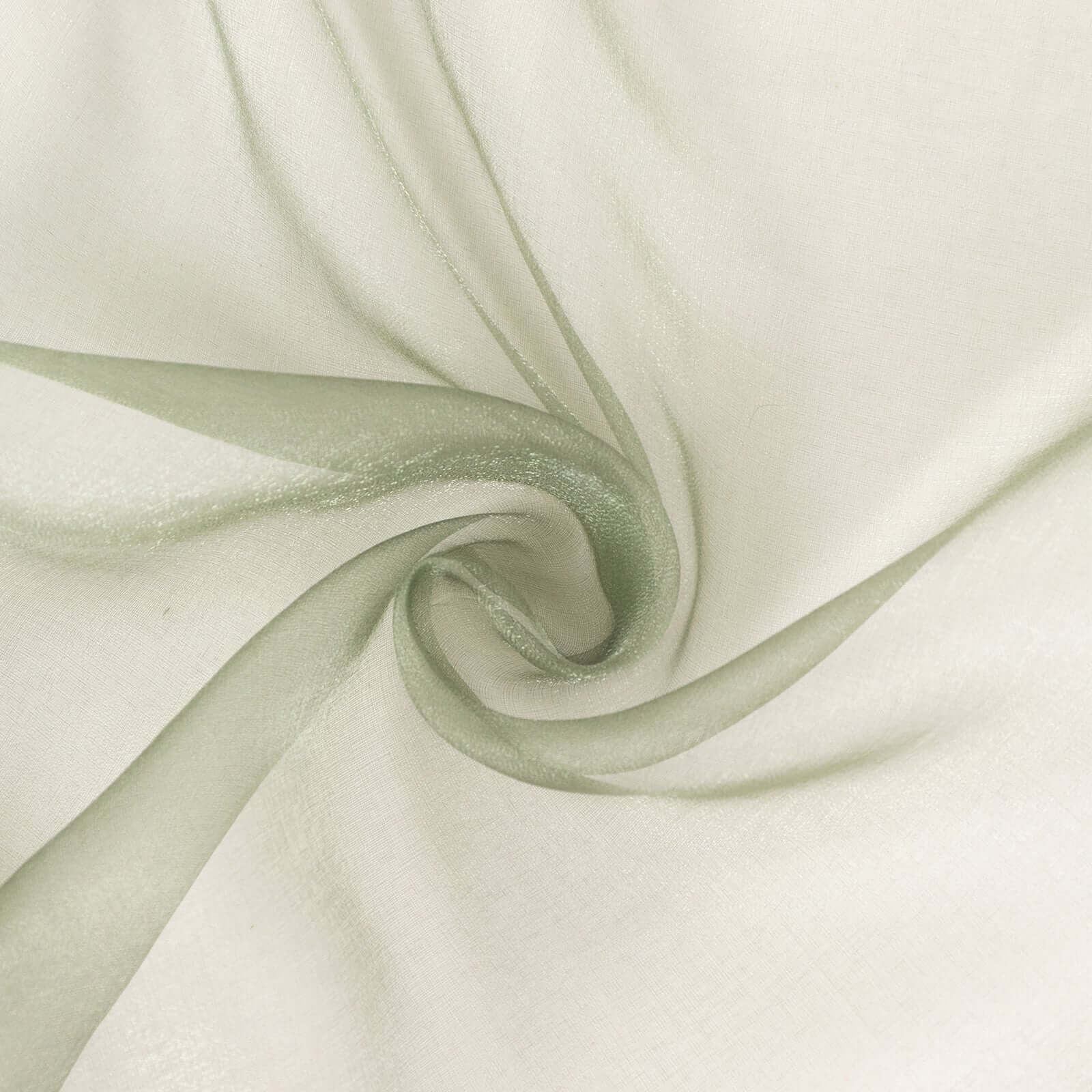 54x10yd Dusty Sage Green Solid Sheer Chiffon Fabric Bolt, DIY Voile Drapery Fabric