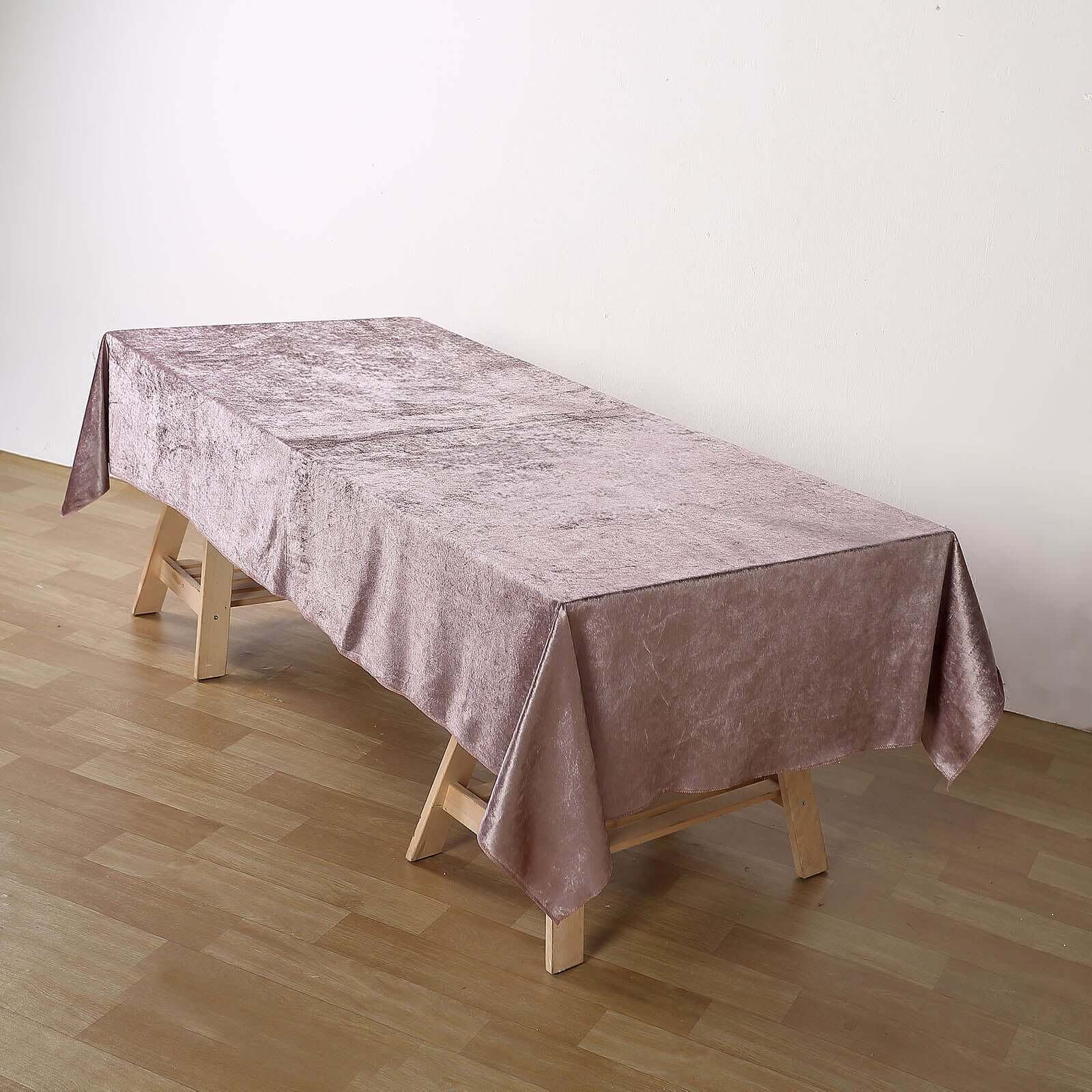 Premium Velvet 60x102 Rectangle Tablecloth Mauve - Reusable & Soft Table Cover