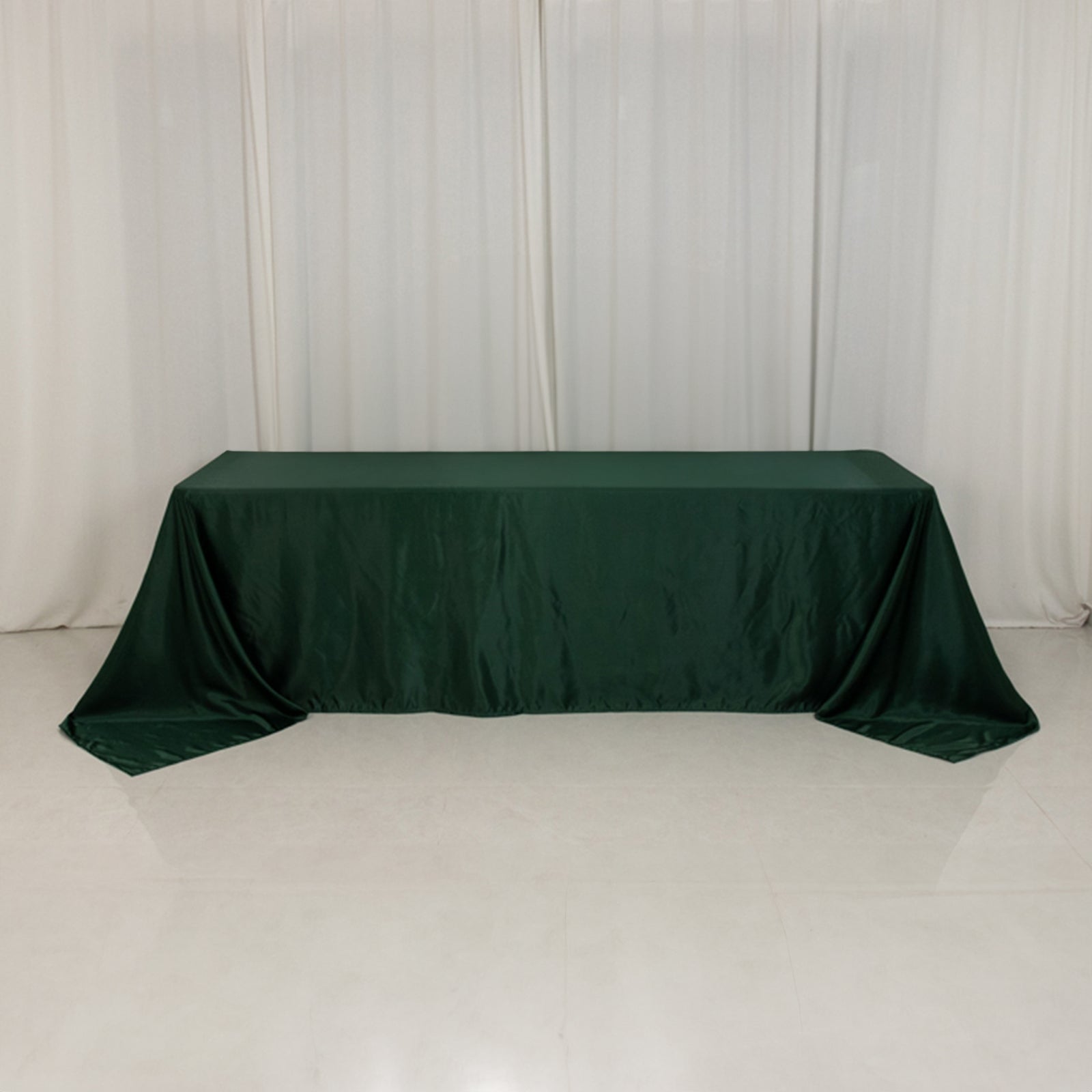Lamour Satin 90x156 Rectangle Tablecloth Hunter Emerald - Luxurious, Soft Seamless Table Cover