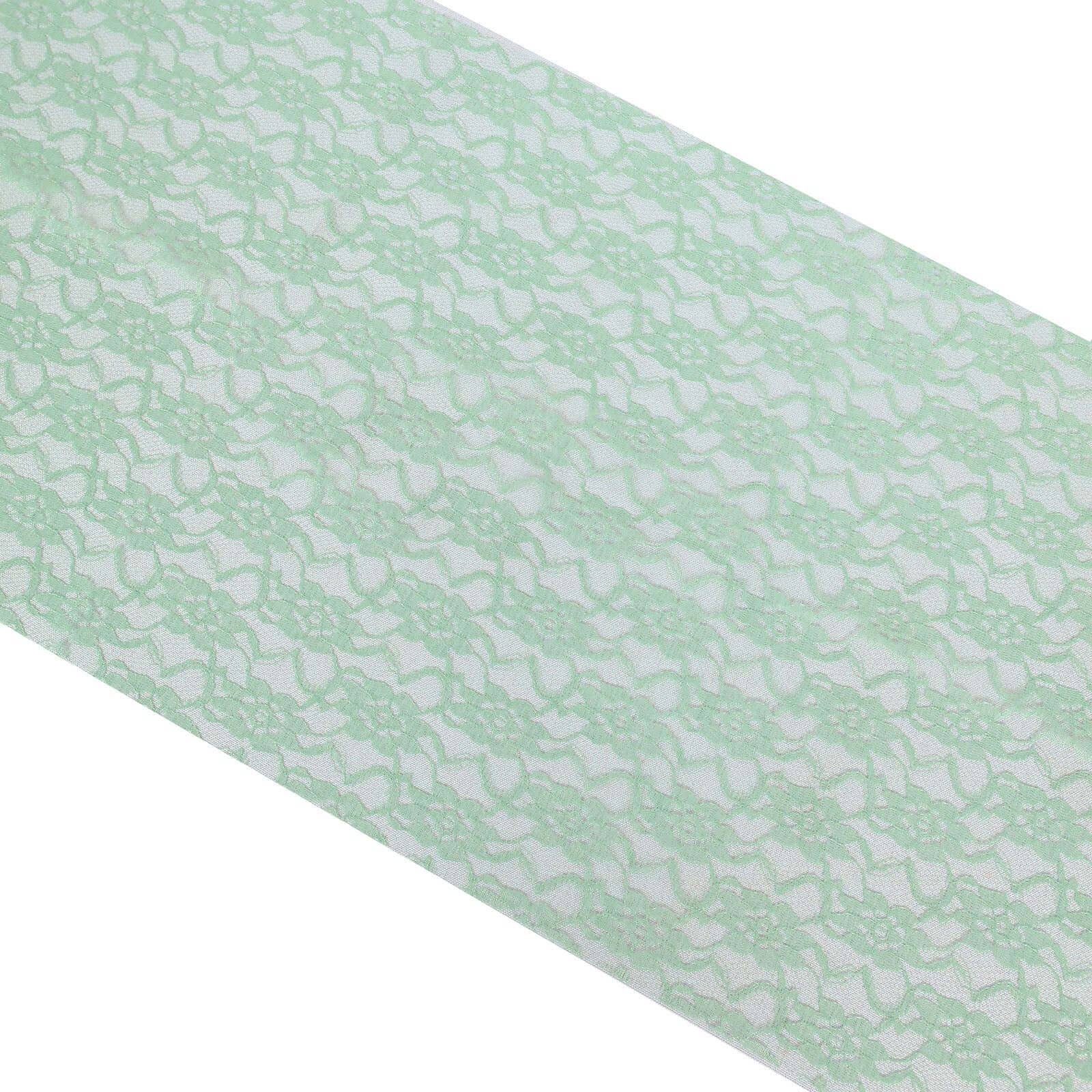 Floral Lace 12x108 Table Runner Sage Green - Stylish Vintage Table Decor