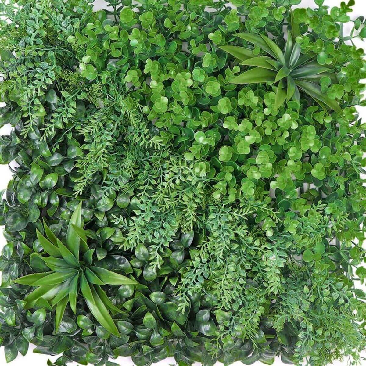 13 Sq. ft. Artificial Boxwood Fern Greenery Garden Wall, Grass Backdrop Mat, Indoor Outdoor UV Protected Assorted Foliage - 4 Panels