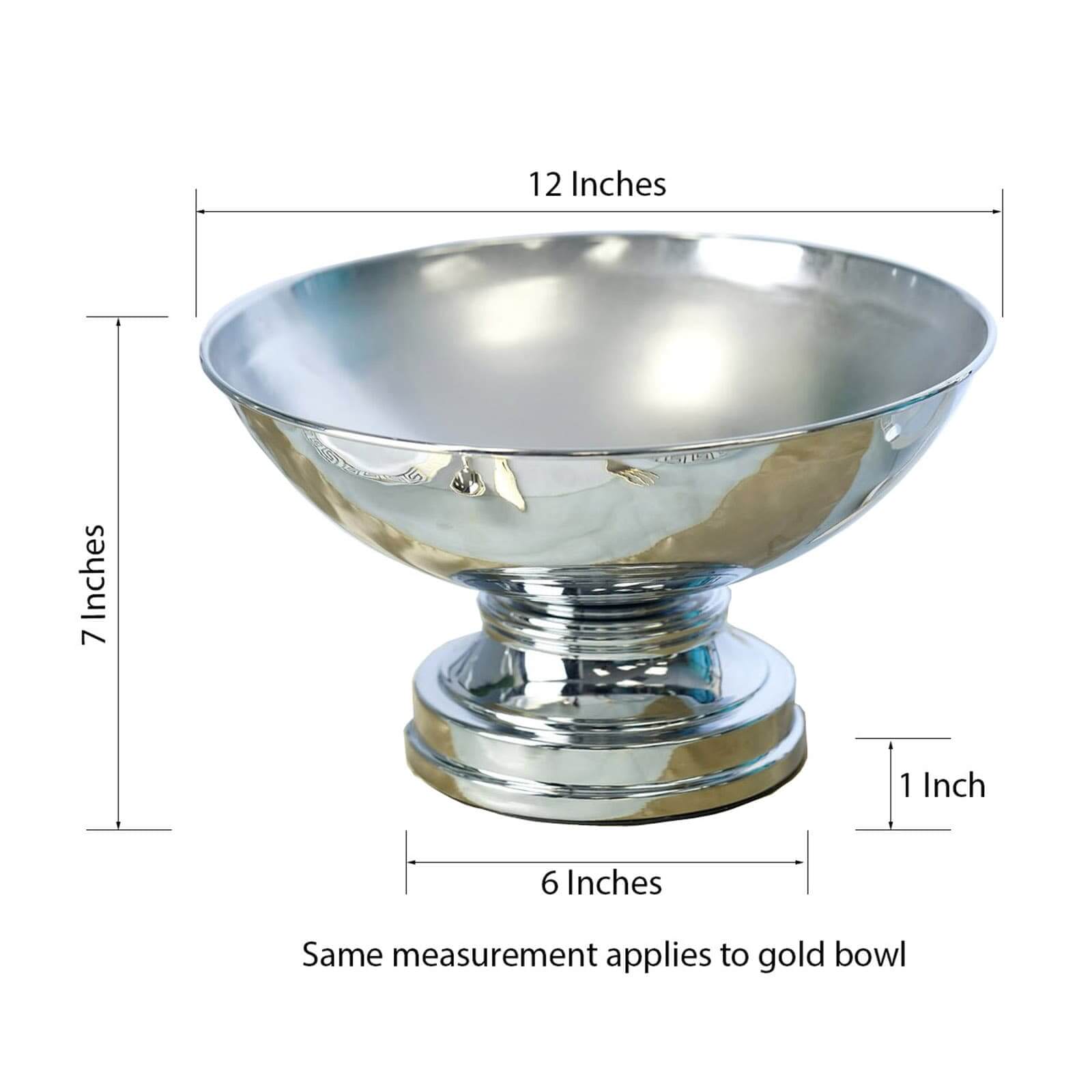 Metal Pedestal Flower Pot Round Design Metallic Silver - Floating Candle Bowl and Display Dish 12