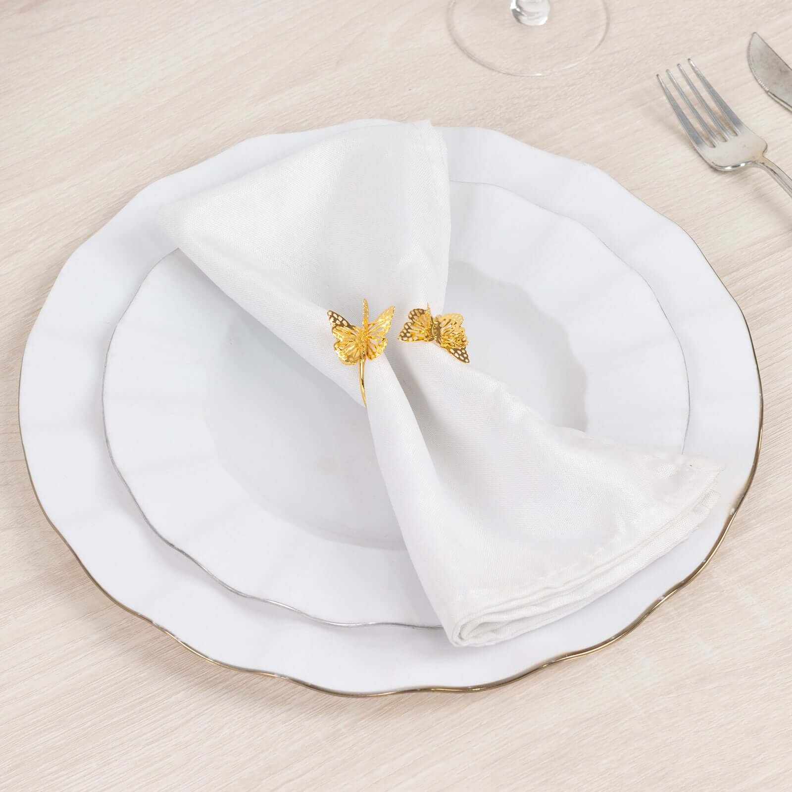 4 Pack Gold Laser Cut Butterfly Metal Napkin Holder Dining Table Decor, Spiral Wedding Napkin Rings - 2