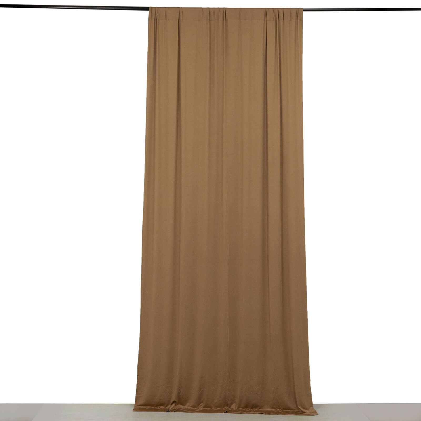 Taupe 4-Way Stretch Spandex Event Curtain Drapes, Wrinkle Free Backdrop Event Panel with Rod Pockets - 5ftx10ft