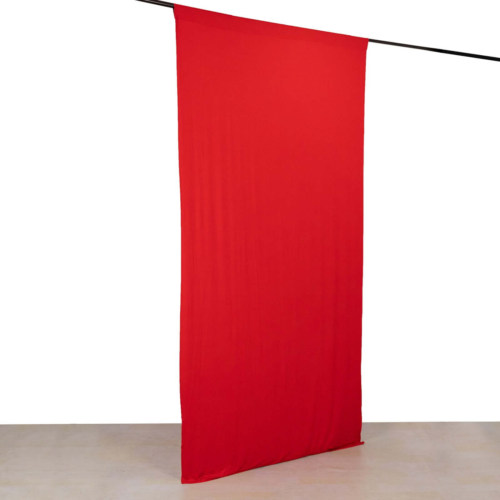 Red 4-Way Stretch Spandex Event Curtain Drapes, Wrinkle Free Backdrop Event Panel with Rod Pockets - 5ftx10ft